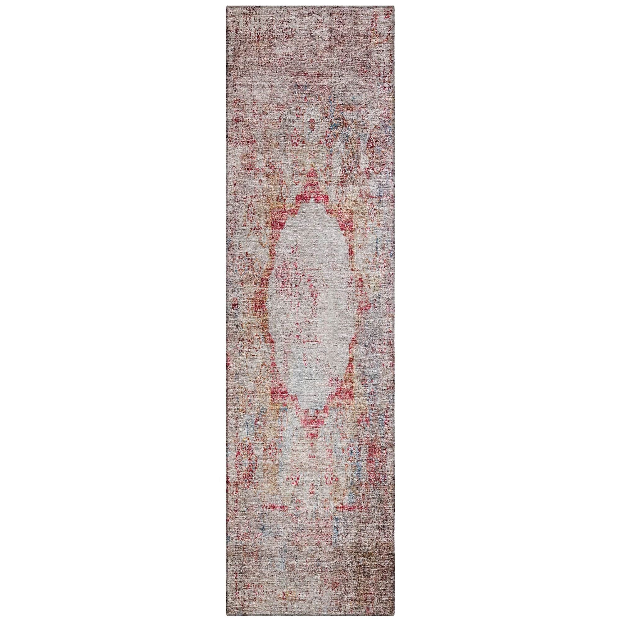 Machine Washable Red Rug - Indoor / Outdoor - Kids / Pet Friendly Oriental Print Rug
