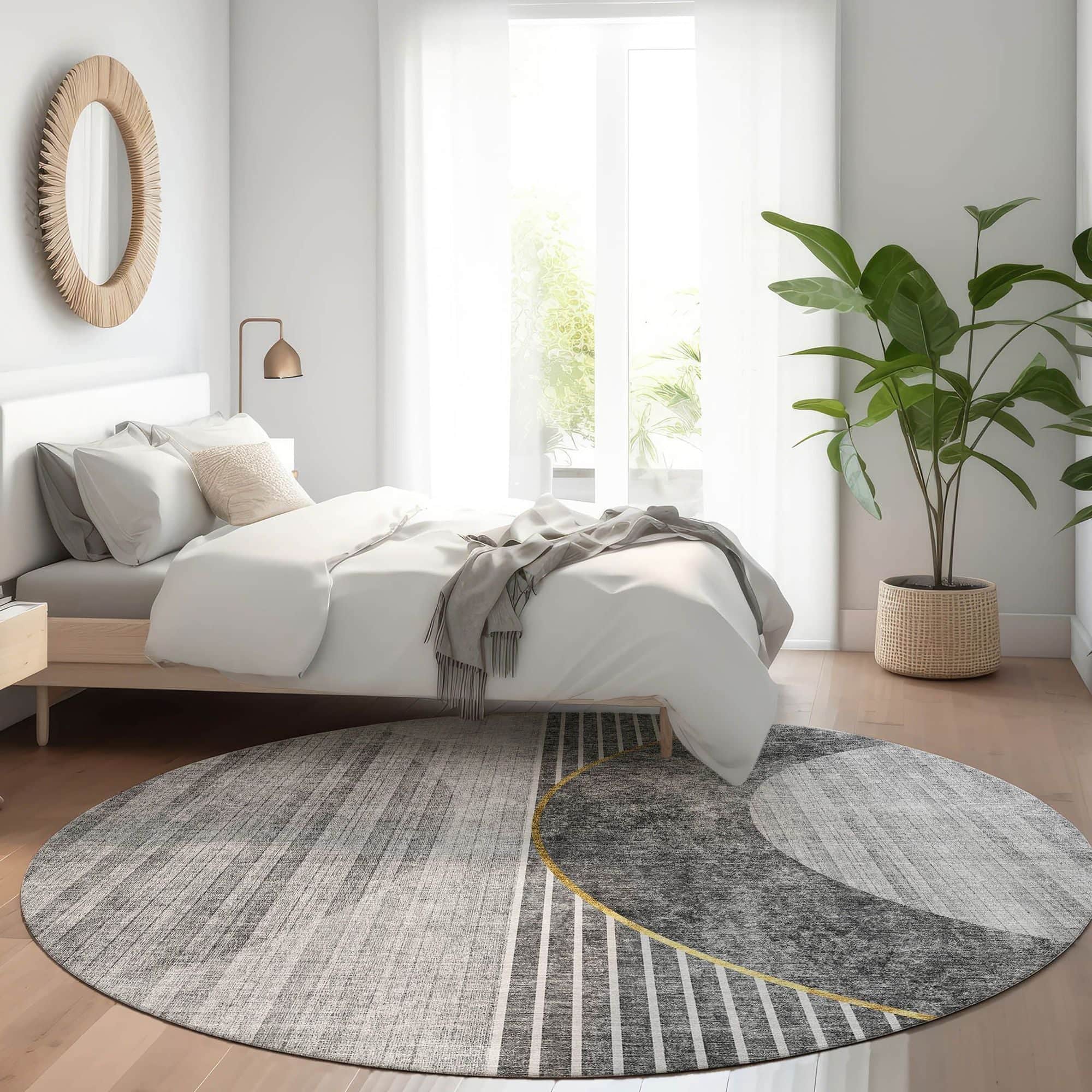Hematite Machine Washable Rug