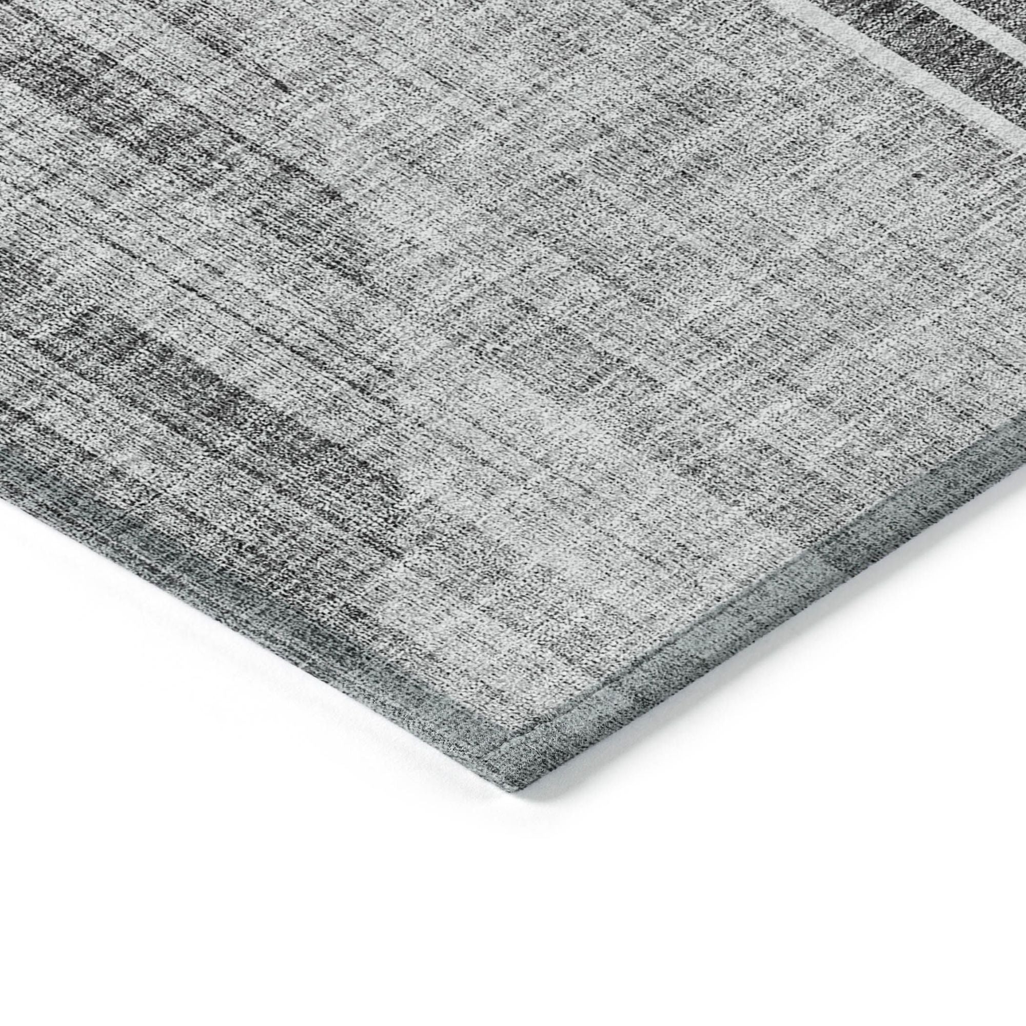 Machine Washable Charcoal Gray Rug - Indoor / Outdoor - Kids / Pet Friendly Modern Print Rug