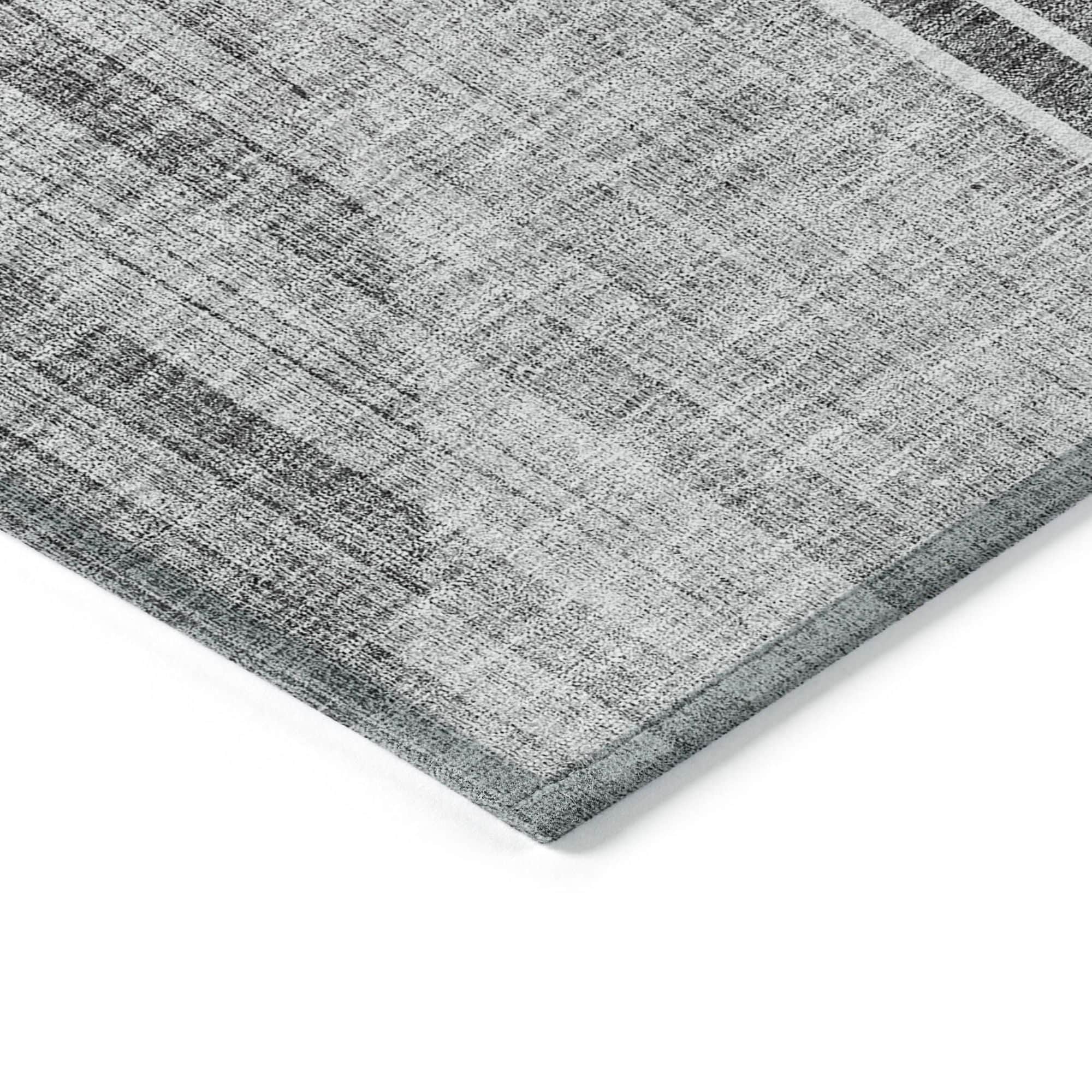 Machine Washable Charcoal Gray Rug - Indoor / Outdoor - Kids / Pet Friendly Modern Print Rug