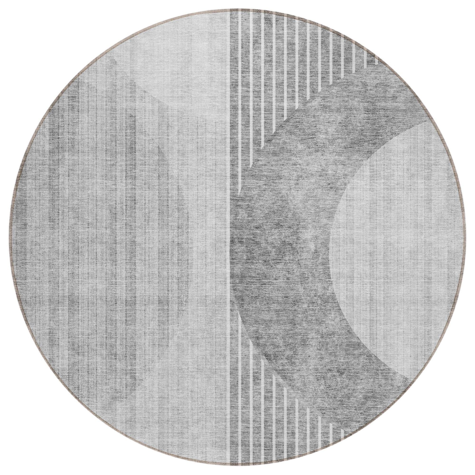 Machine Washable Gray Rug - Indoor / Outdoor - Kids / Pet Friendly Modern Print Rug