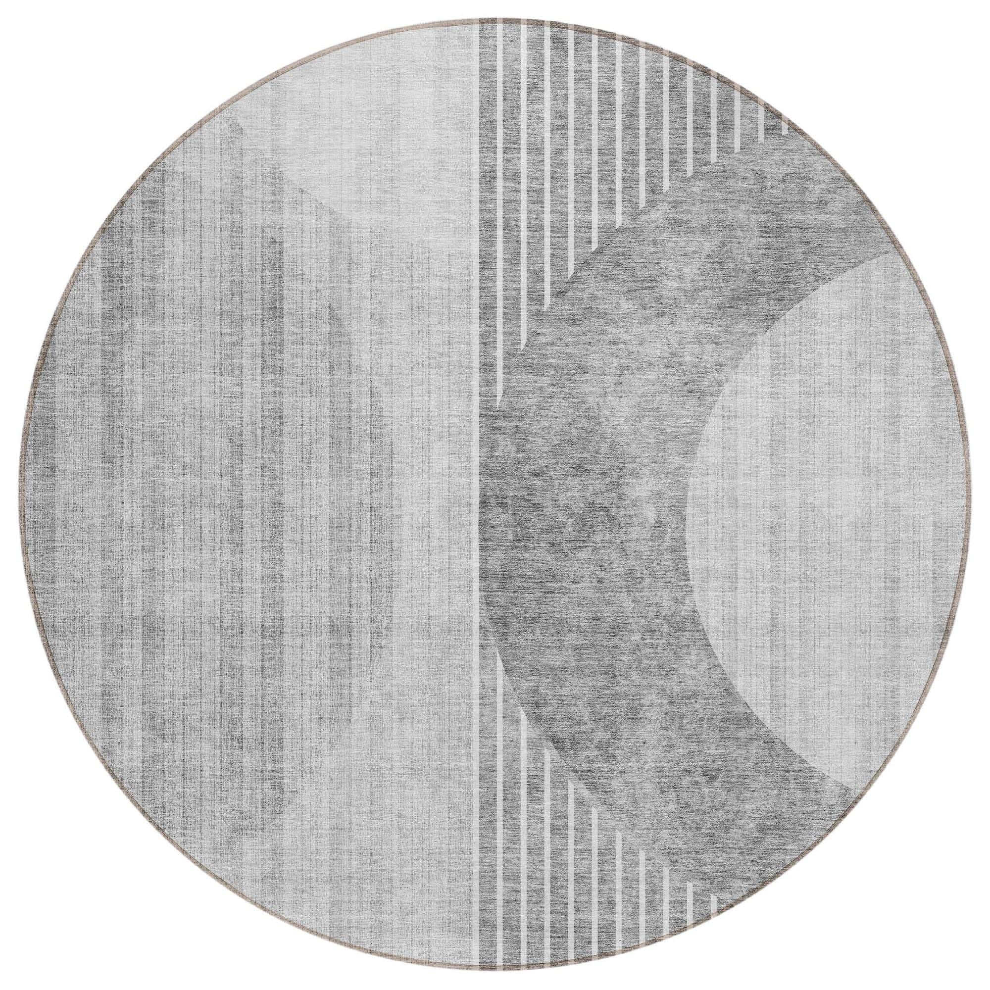 Machine Washable Gray Rug - Indoor / Outdoor - Kids / Pet Friendly Modern Print Rug