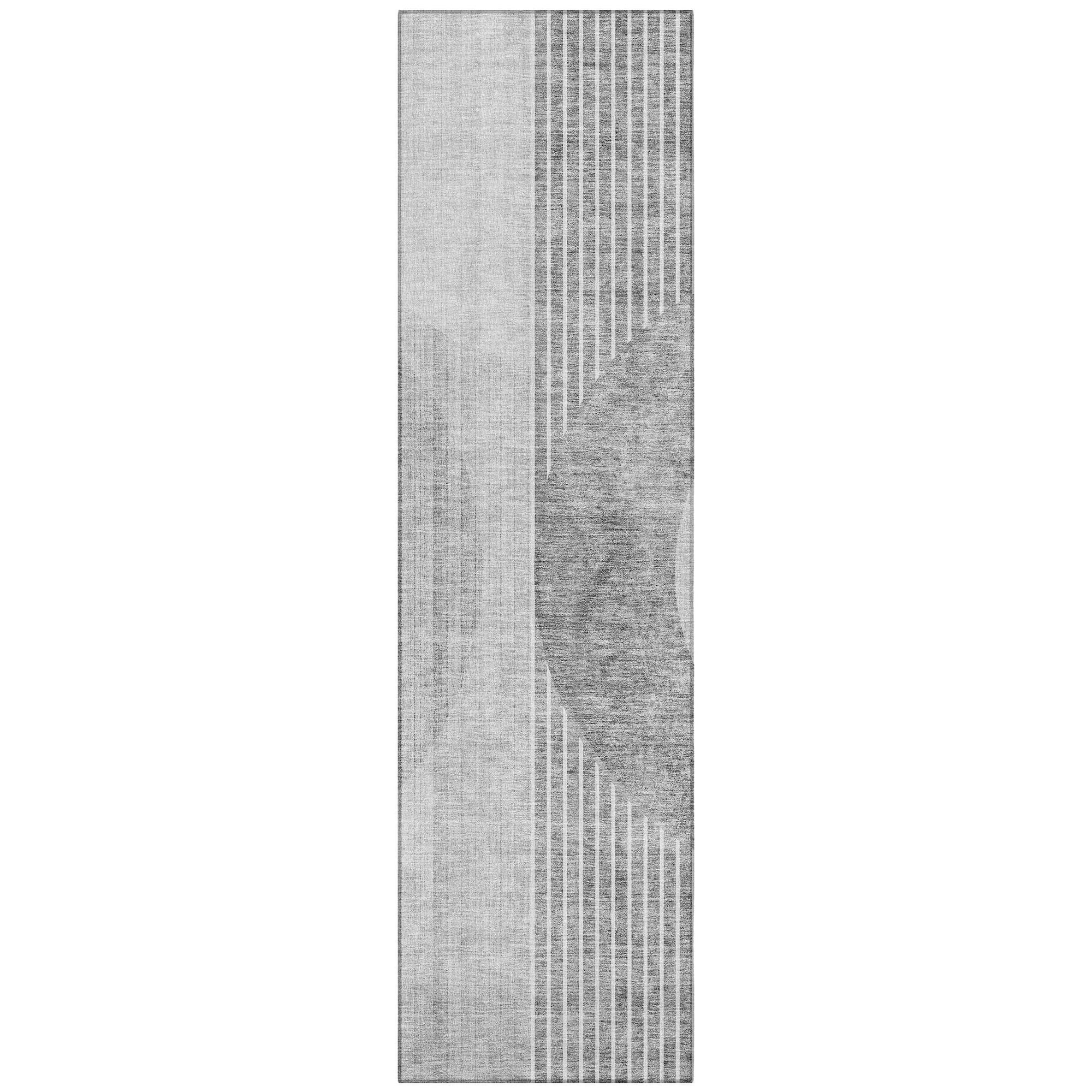 Machine Washable Gray Rug - Indoor / Outdoor - Kids / Pet Friendly Modern Print Rug