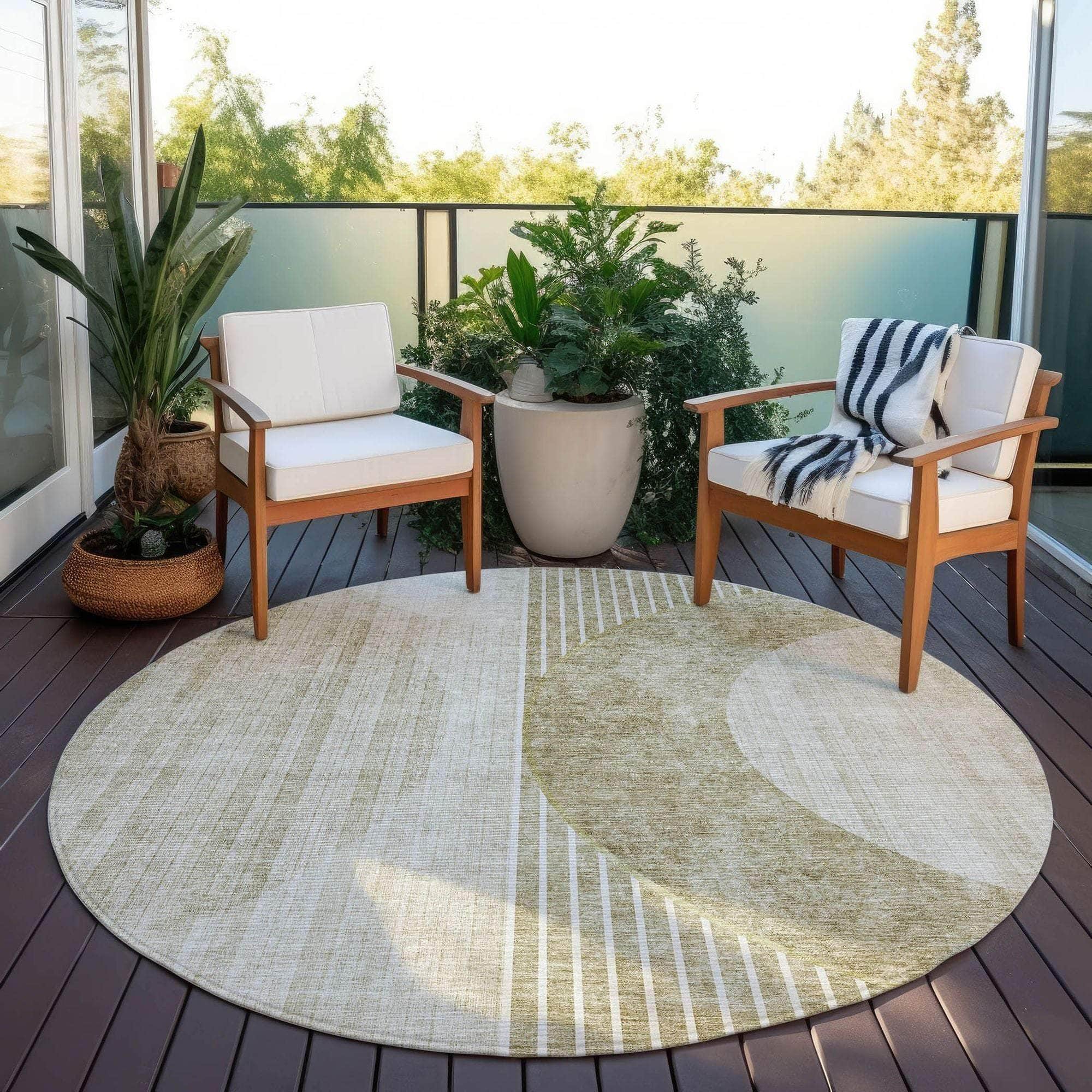 Machine Washable Taupe Brown Rug - Indoor / Outdoor - Kids / Pet Friendly Modern Print Rug