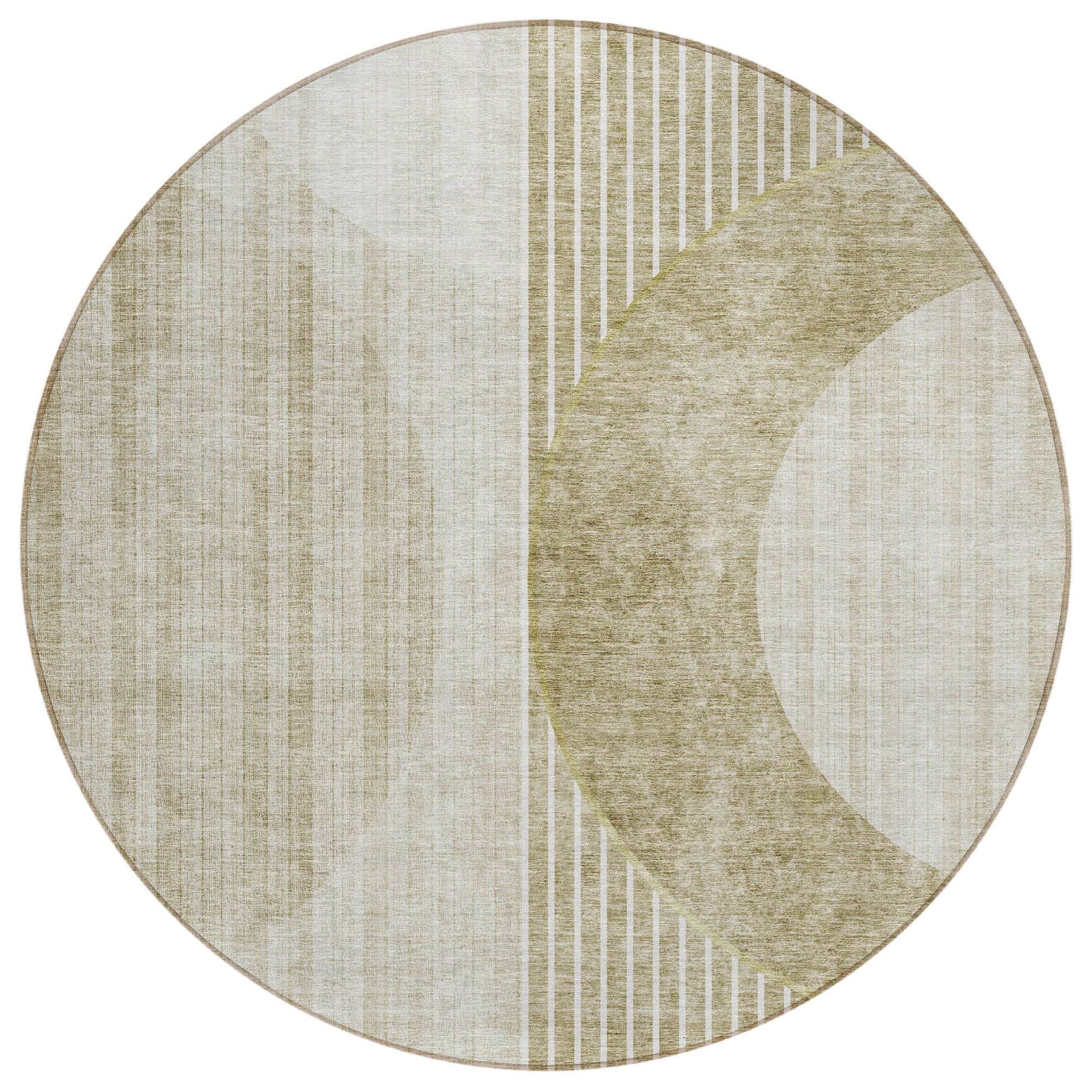 Machine Washable Taupe Brown Rug - Indoor / Outdoor - Kids / Pet Friendly Modern Print Rug
