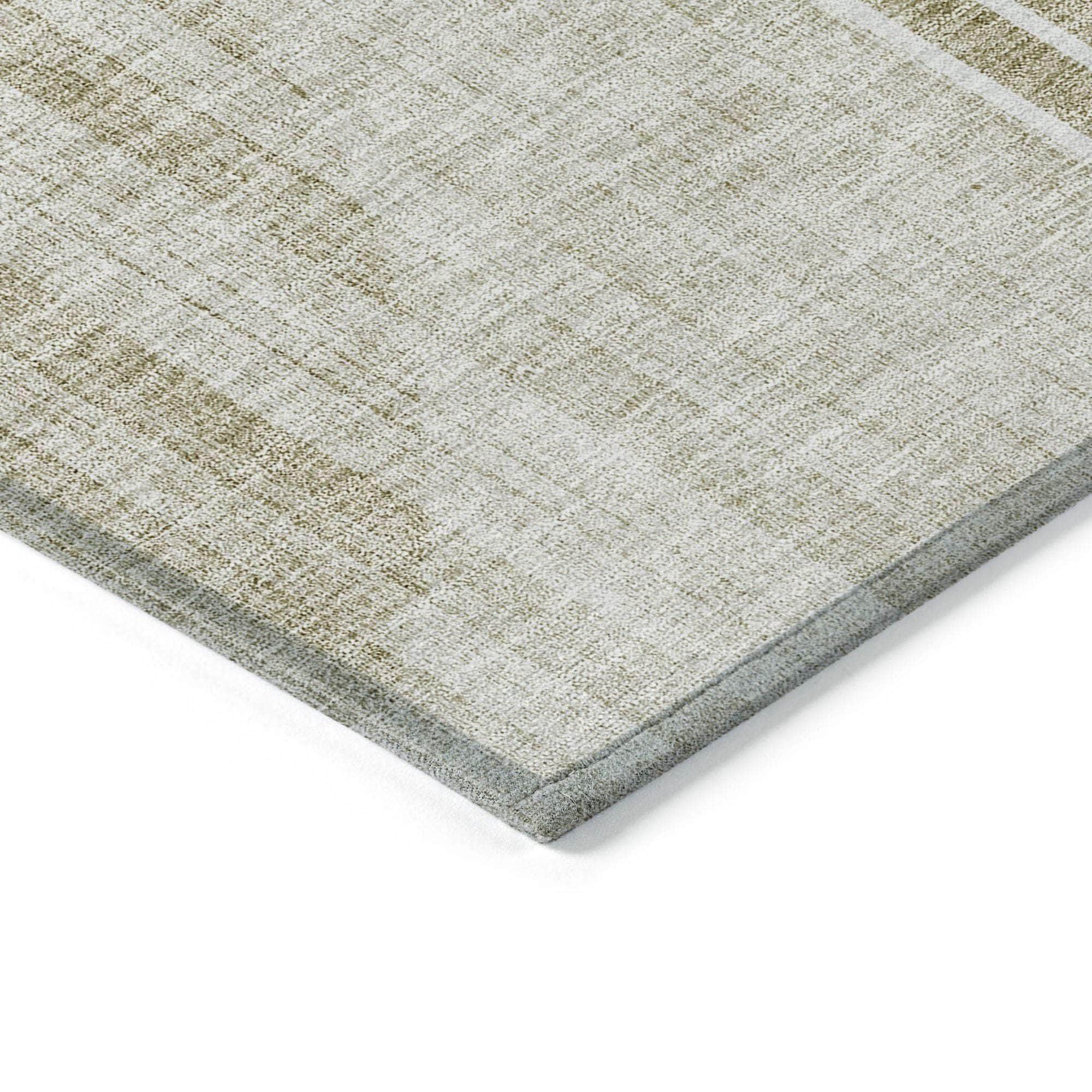Machine Washable Taupe Brown Rug - Indoor / Outdoor - Kids / Pet Friendly Modern Print Rug