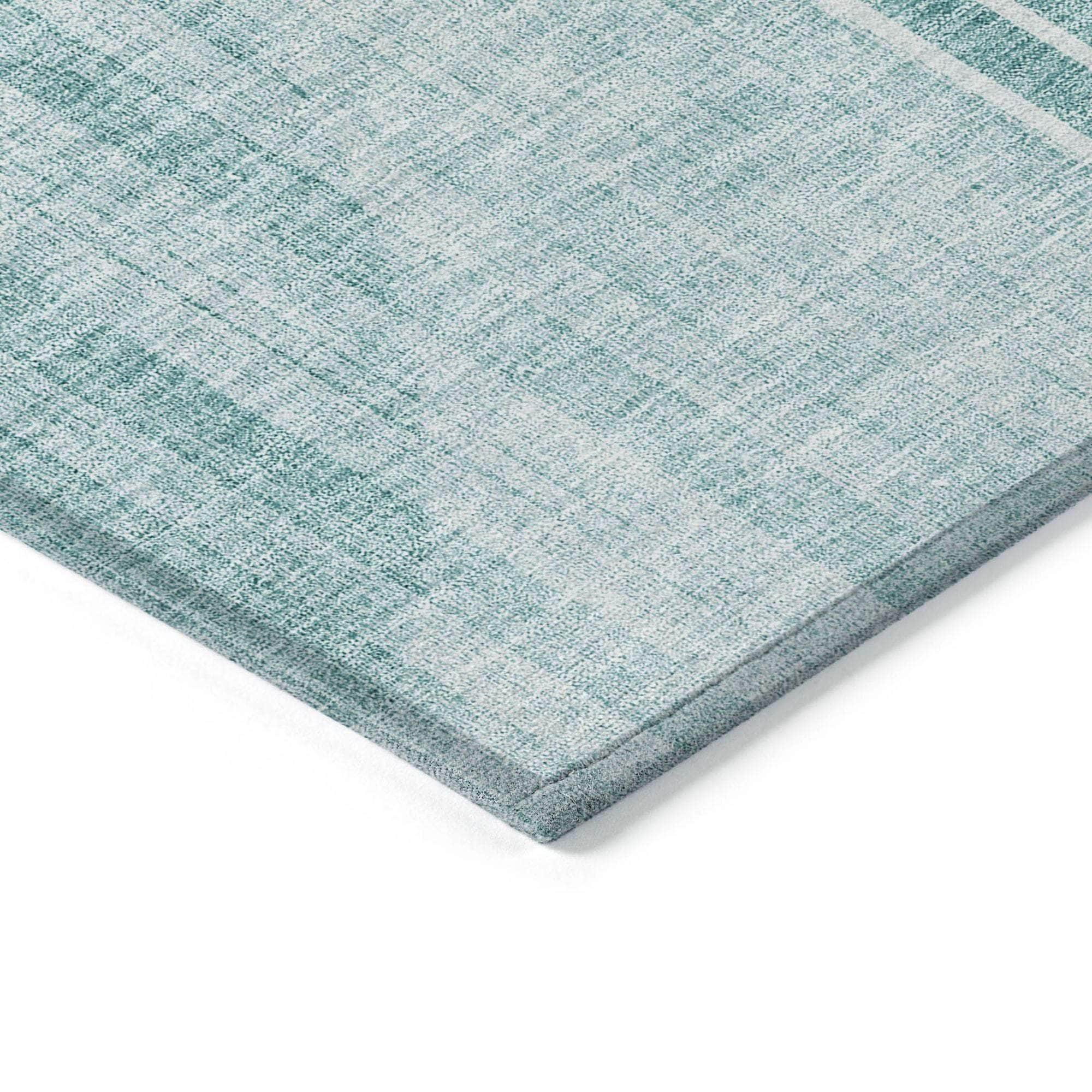 Machine Washable Teal Rug - Indoor / Outdoor - Kids / Pet Friendly Modern Print Rug