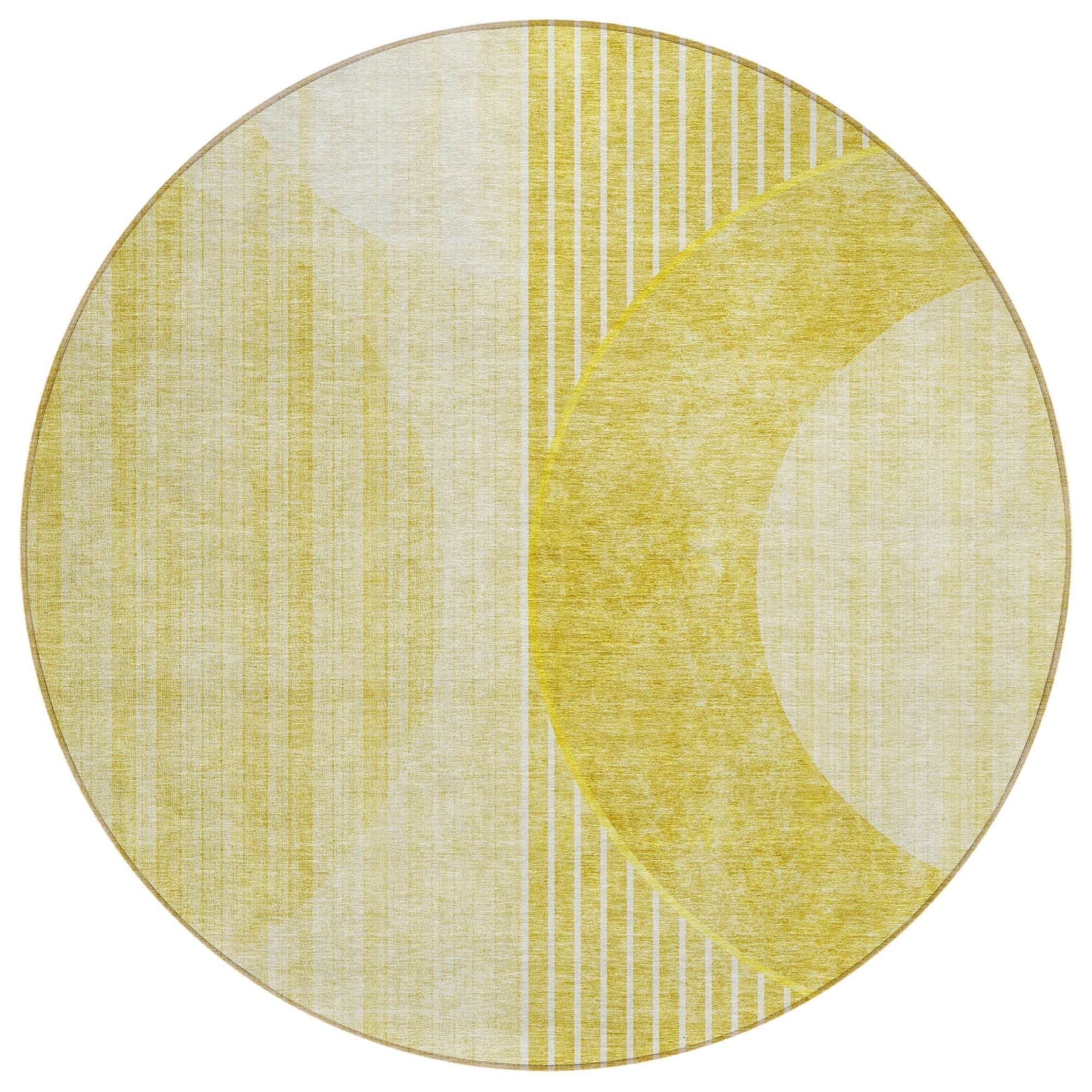Machine Washable Wheat Gold Rug - Indoor / Outdoor - Kids / Pet Friendly Modern Print Rug