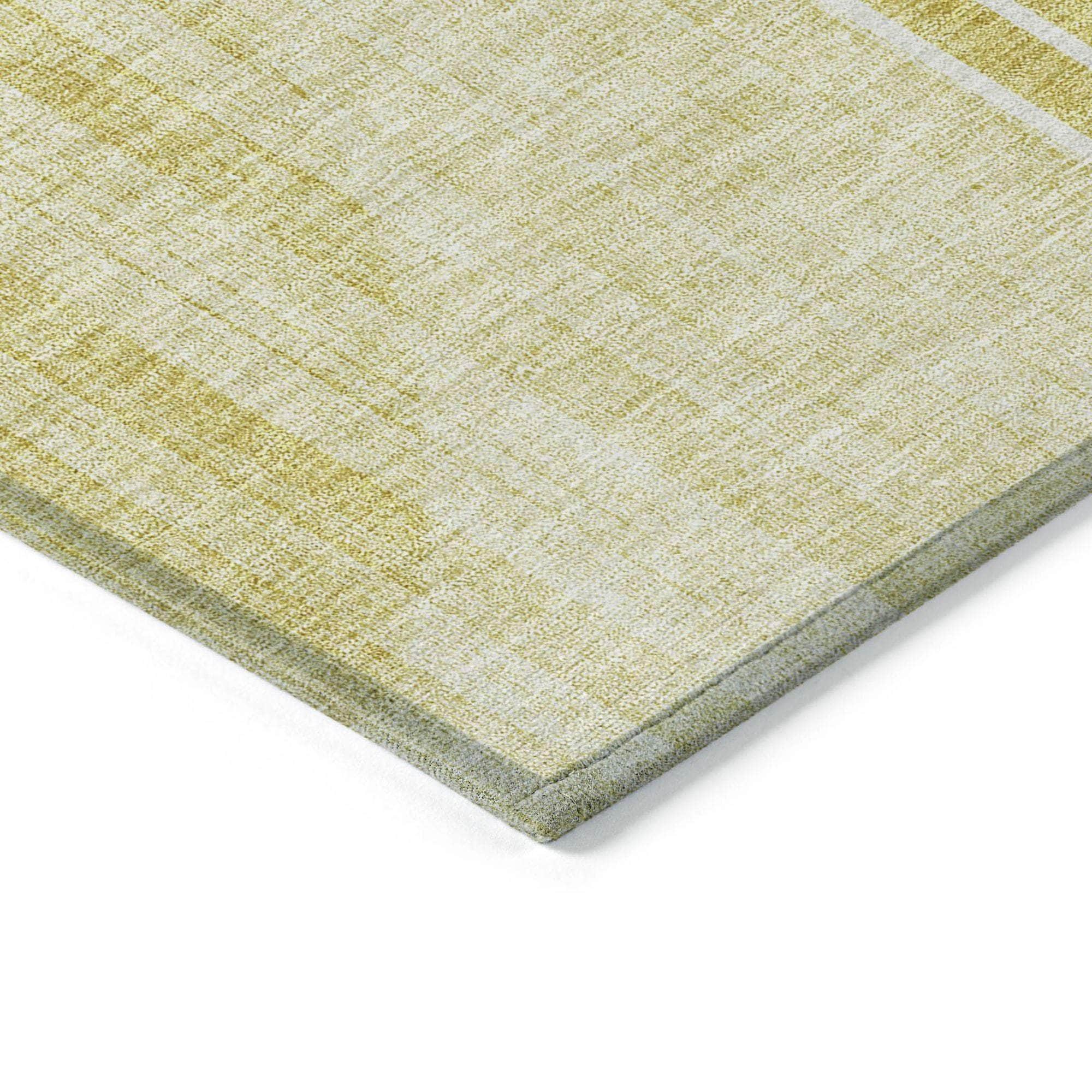 Machine Washable Wheat Gold Rug - Indoor / Outdoor - Kids / Pet Friendly Modern Print Rug