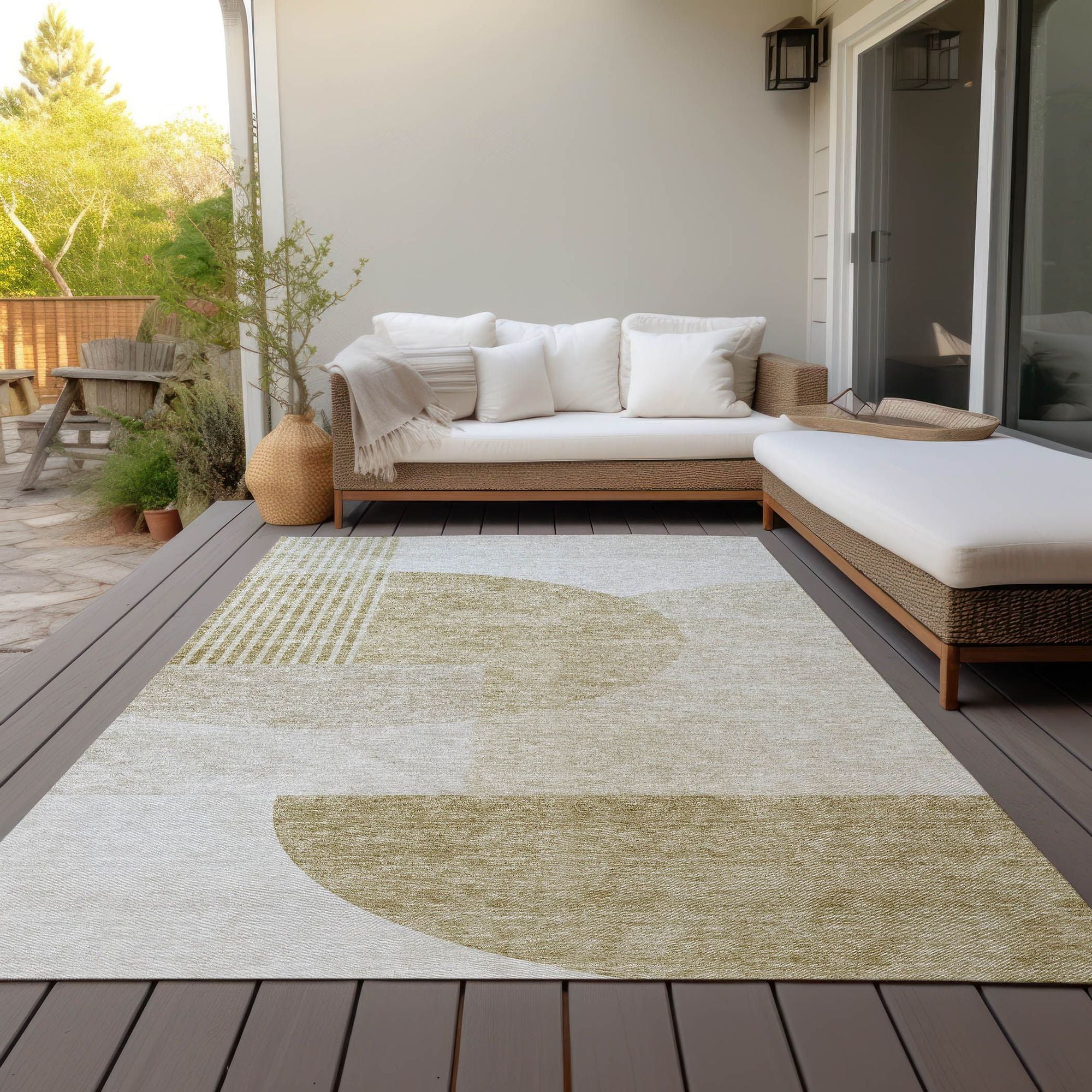Machine Washable Brown Rug - Indoor / Outdoor - Kids / Pet Friendly Modern Print Rug