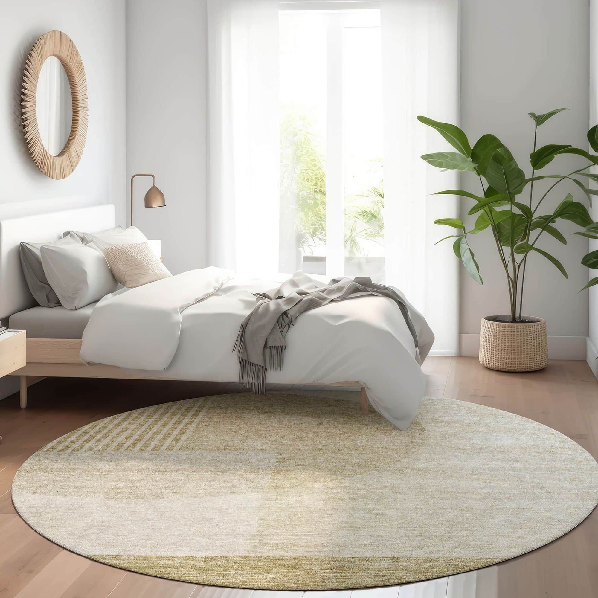 Machine Washable Brown Rug - Indoor / Outdoor - Kids / Pet Friendly Modern Print Rug