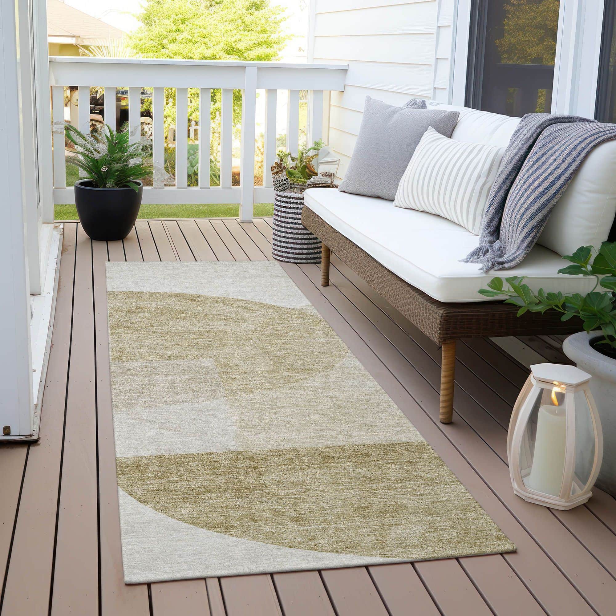 Machine Washable Brown Rug - Indoor / Outdoor - Kids / Pet Friendly Modern Print Rug