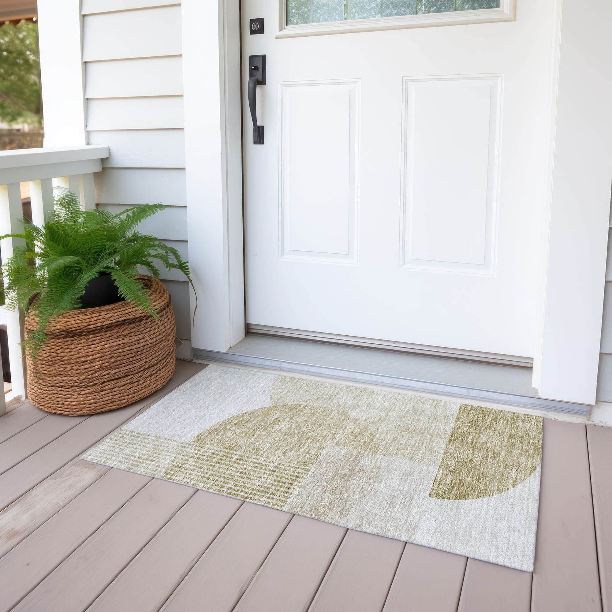 Machine Washable Brown Rug - Indoor / Outdoor - Kids / Pet Friendly Modern Print Rug