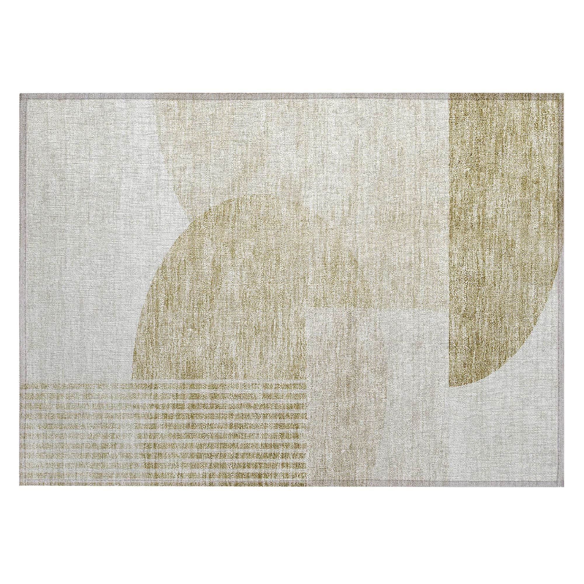 Machine Washable Brown Rug - Indoor / Outdoor - Kids / Pet Friendly Modern Print Rug