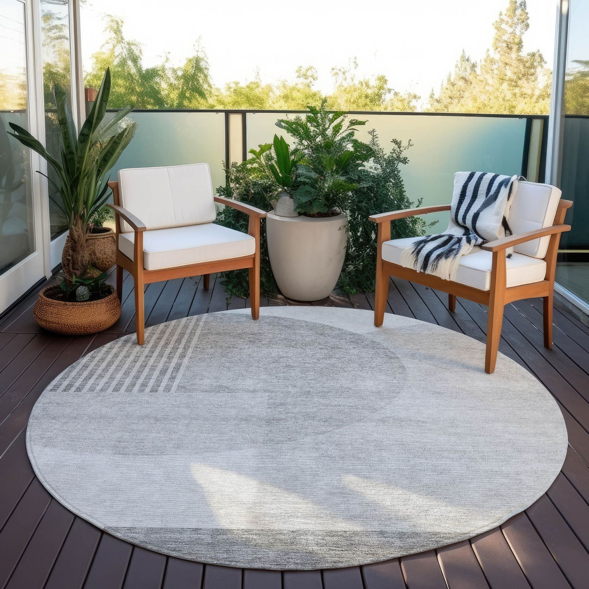 Machine Washable Gray Rug - Indoor / Outdoor - Kids / Pet Friendly Modern Print Rug