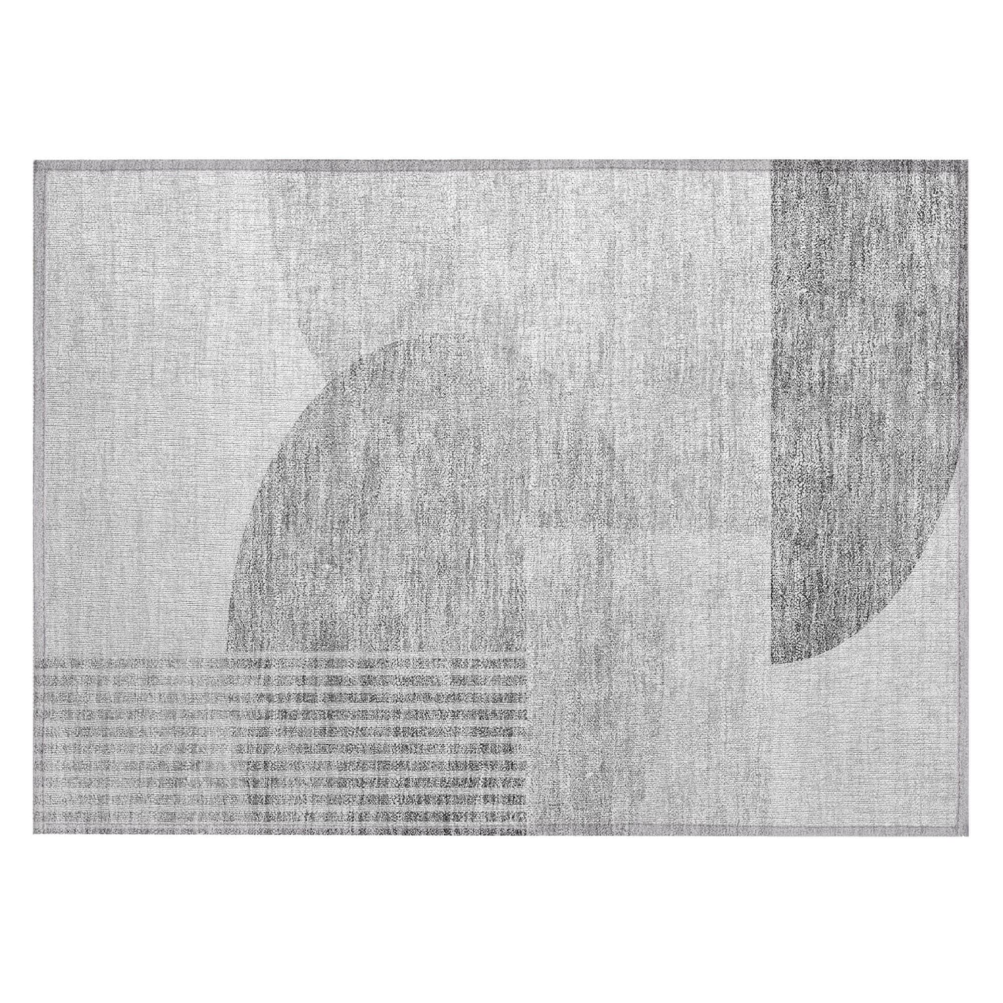 Machine Washable Gray Rug - Indoor / Outdoor - Kids / Pet Friendly Modern Print Rug