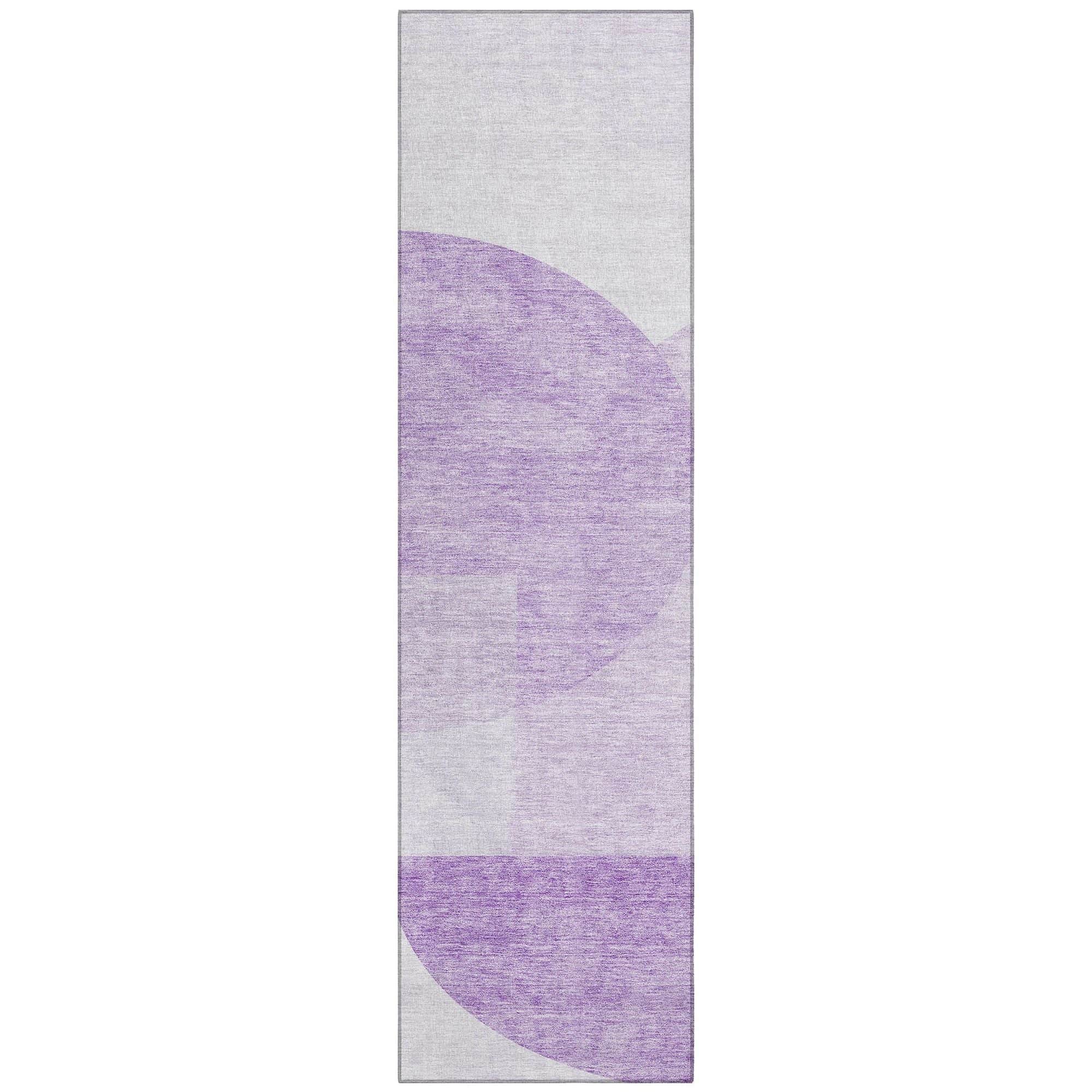 Machine Washable Purple Rug - Indoor / Outdoor - Kids / Pet Friendly Modern Print Rug