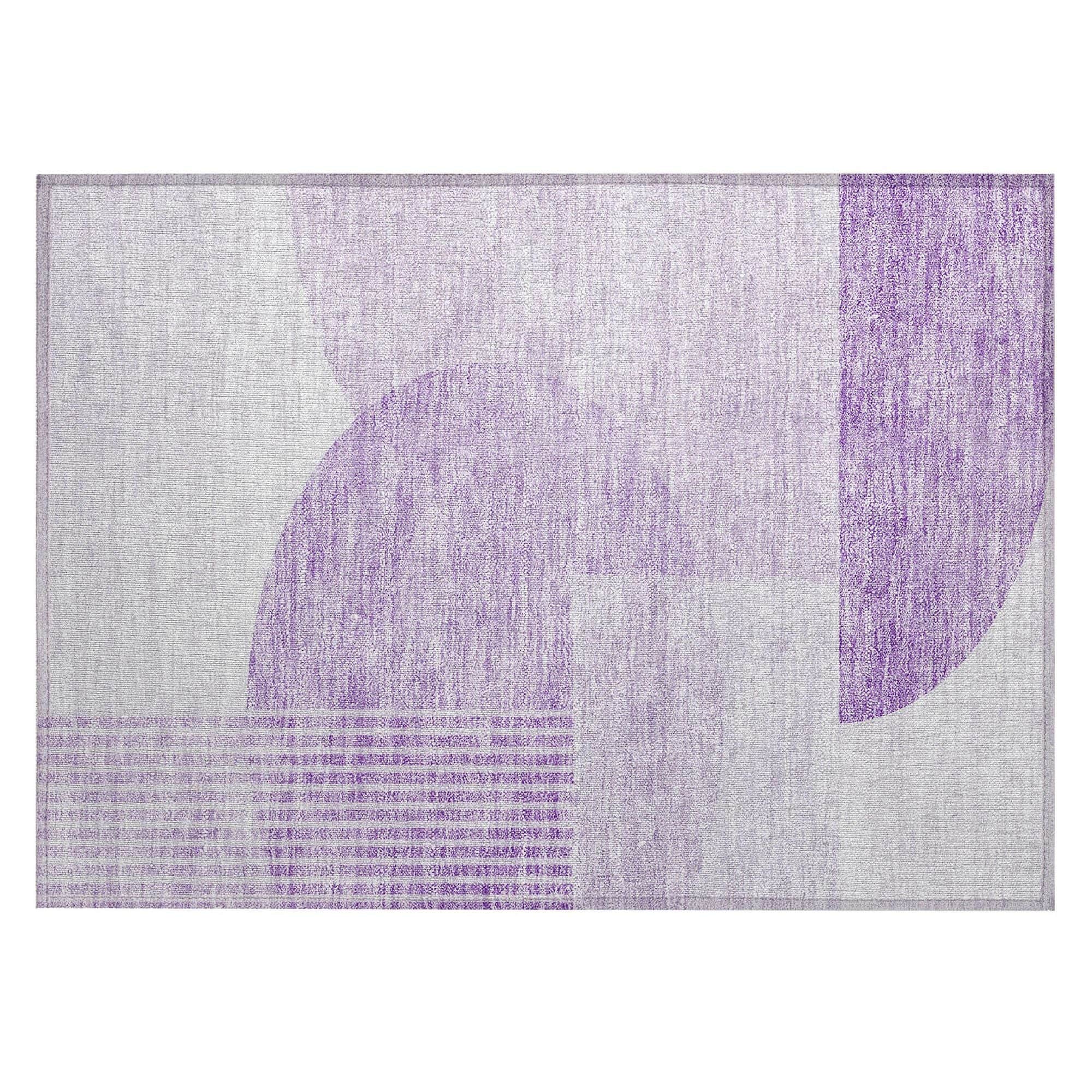 Machine Washable Purple Rug - Indoor / Outdoor - Kids / Pet Friendly Modern Print Rug