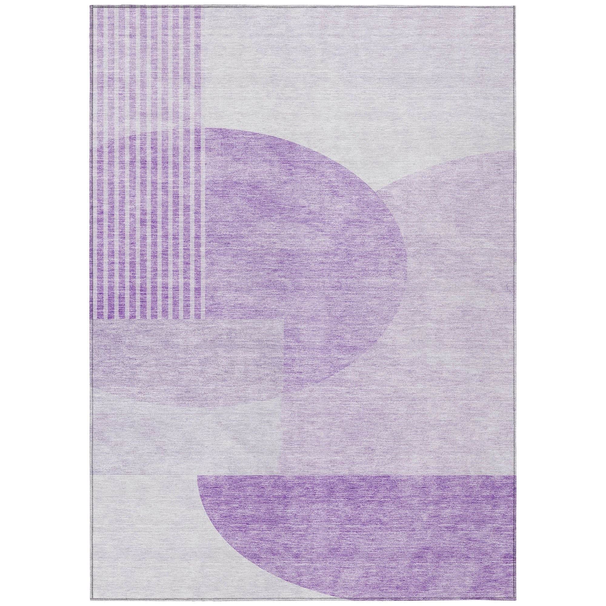 Machine Washable Purple Rug - Indoor / Outdoor - Kids / Pet Friendly Modern Print Rug