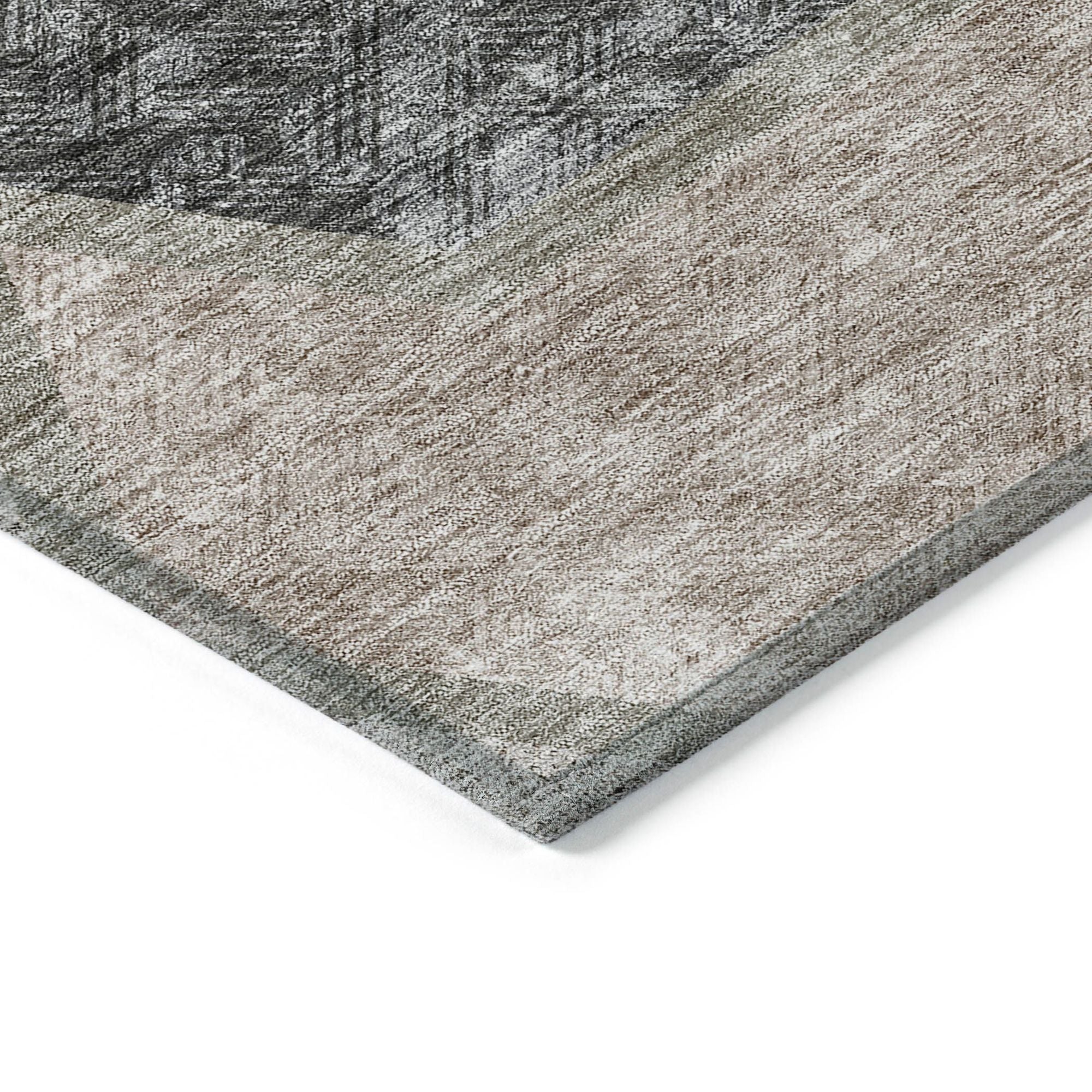 Machine Washable Fudge Brown Rug - Indoor / Outdoor - Kids / Pet Friendly Geometric Print Rug