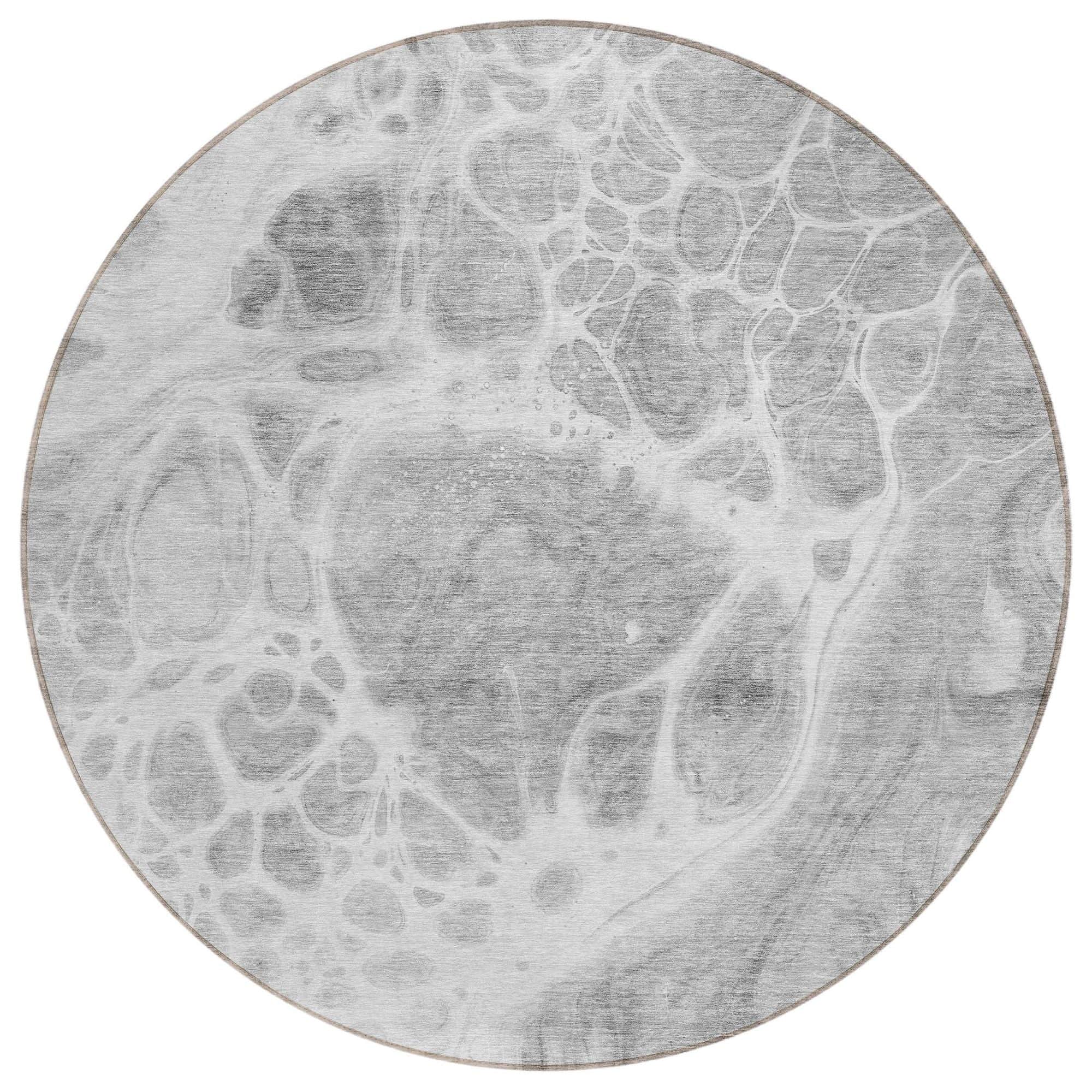 Machine Washable Gray Rug - Indoor / Outdoor - Kids / Pet Friendly Modern Print Rug