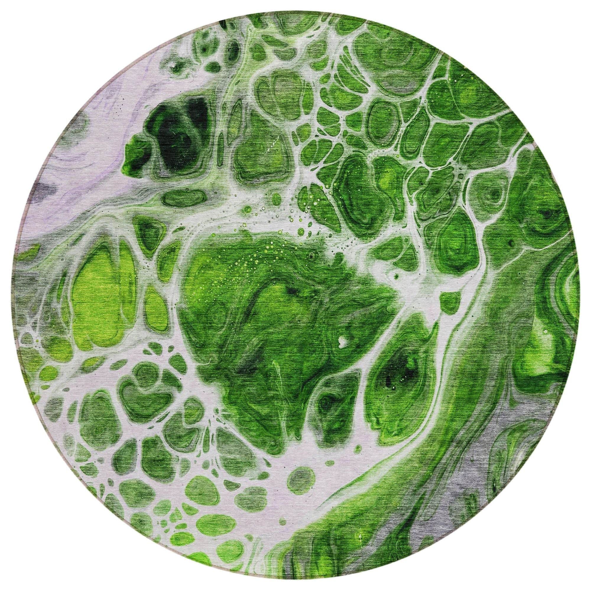 Machine Washable Lime Green Rug - Indoor / Outdoor - Kids / Pet Friendly Modern Print Rug