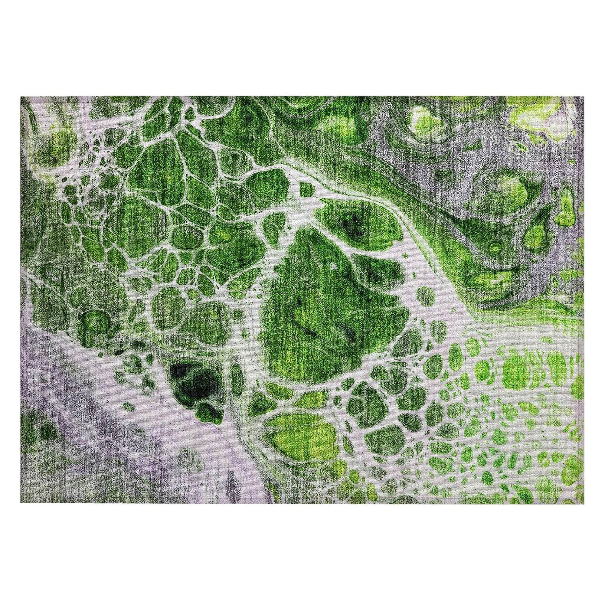 Machine Washable Lime Green Rug - Indoor / Outdoor - Kids / Pet Friendly Modern Print Rug