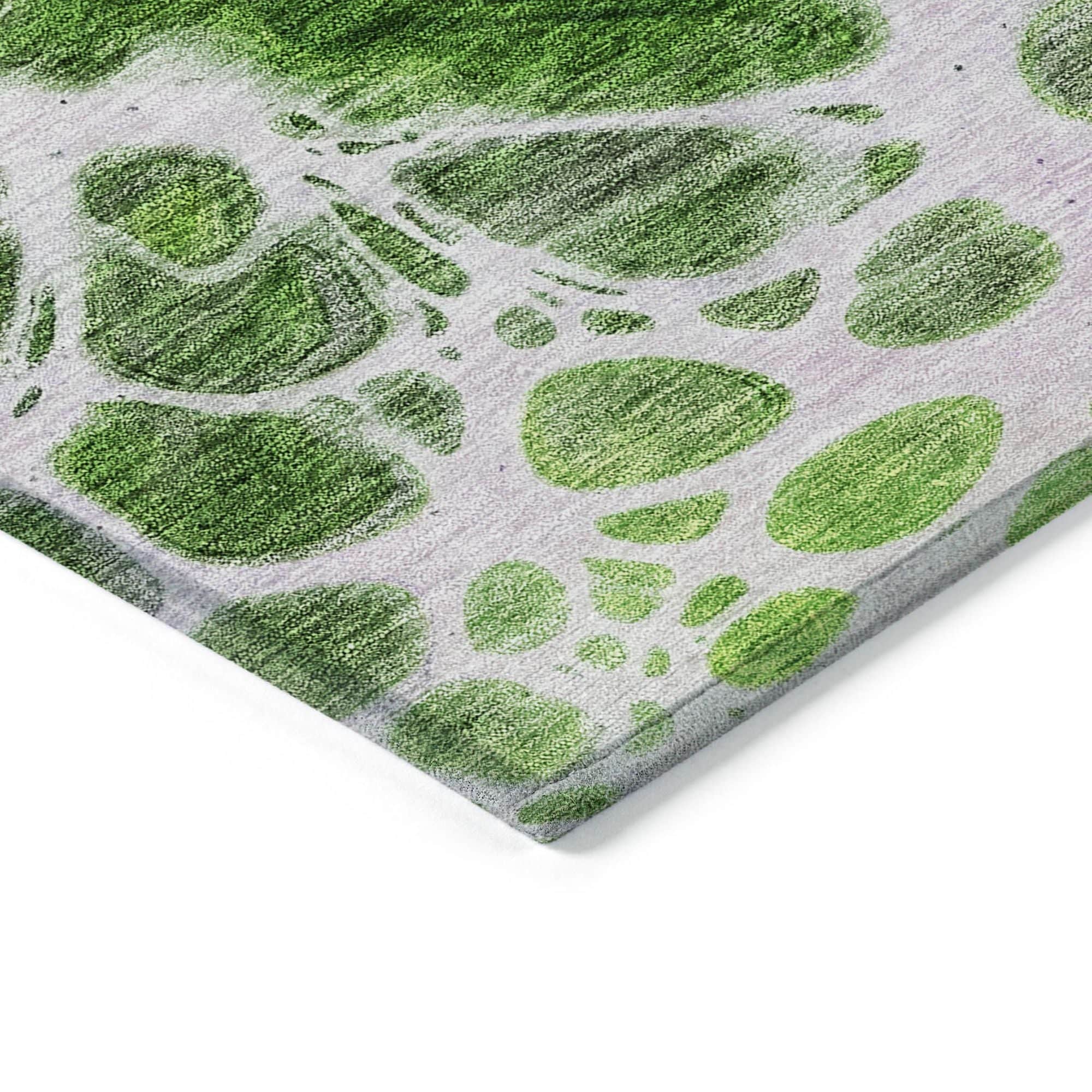 Machine Washable Lime Green Rug - Indoor / Outdoor - Kids / Pet Friendly Modern Print Rug