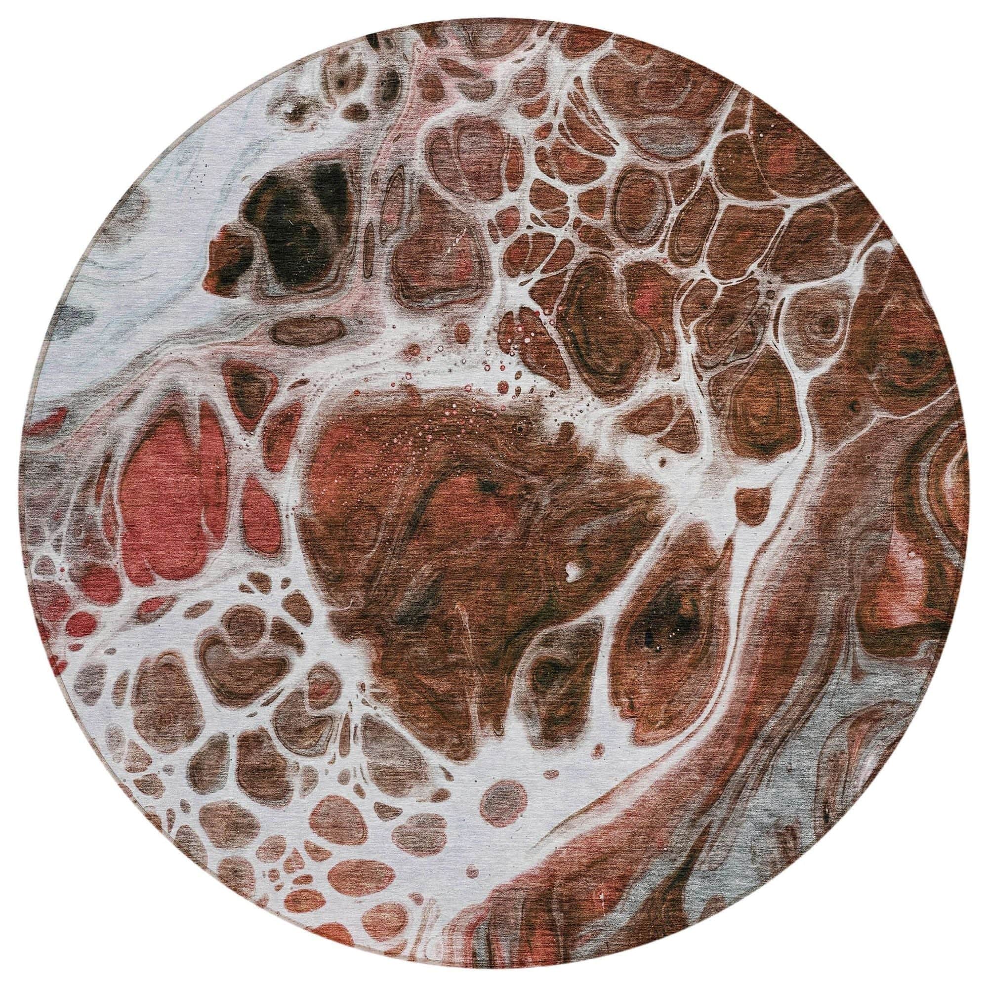 Machine Washable Paprika Orange Rug - Indoor / Outdoor - Kids / Pet Friendly Modern Print Rug