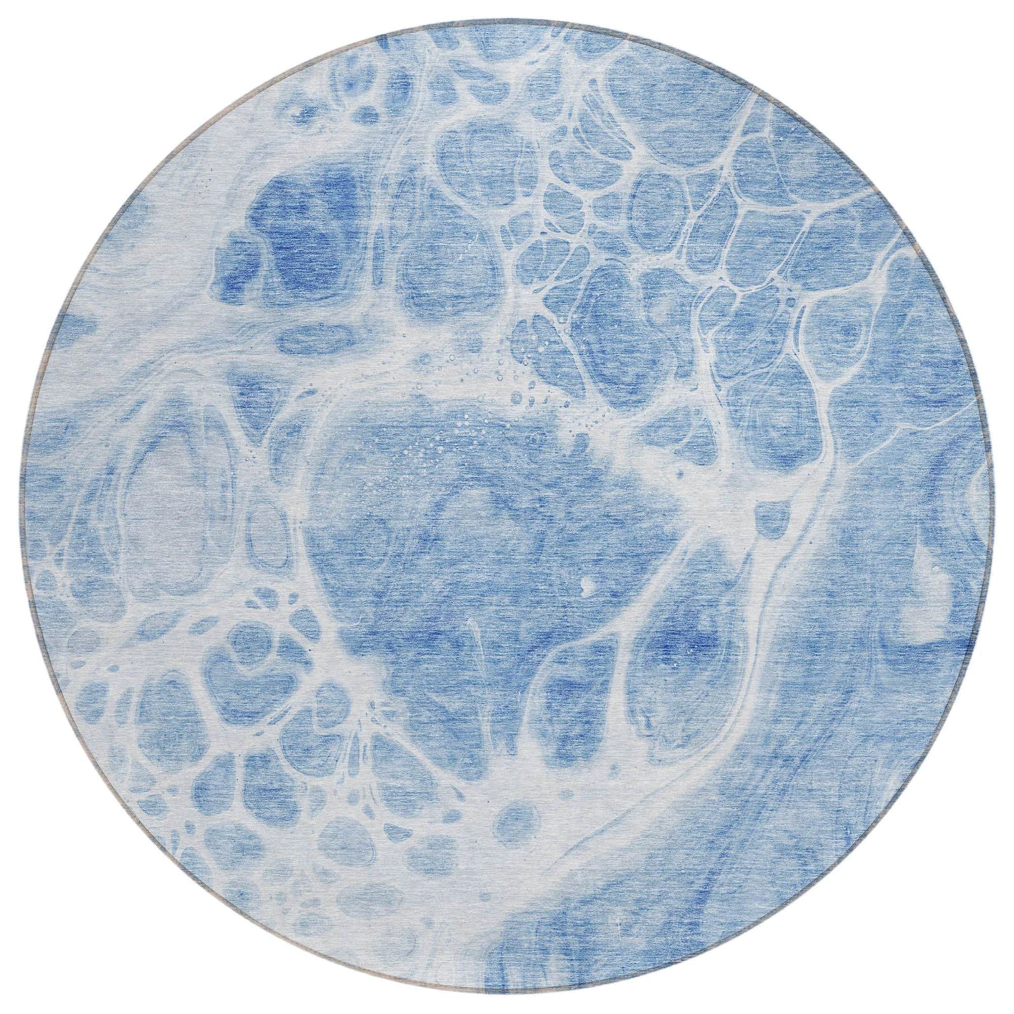 Machine Washable Sky Blue Rug - Indoor / Outdoor - Kids / Pet Friendly Modern Print Rug