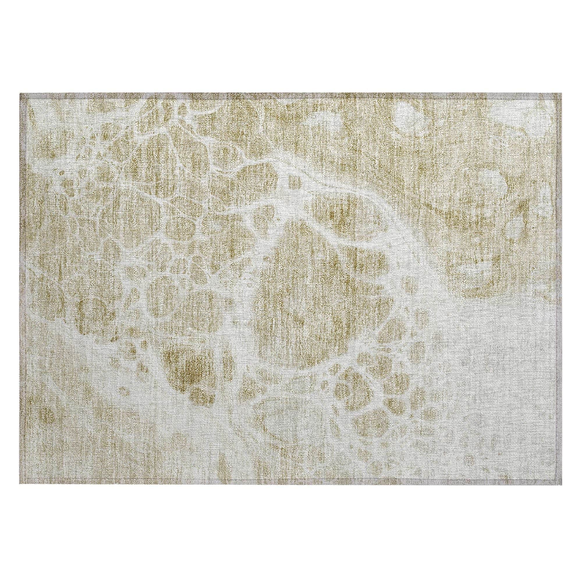 Machine Washable Taupe Brown Rug - Indoor / Outdoor - Kids / Pet Friendly Modern Print Rug