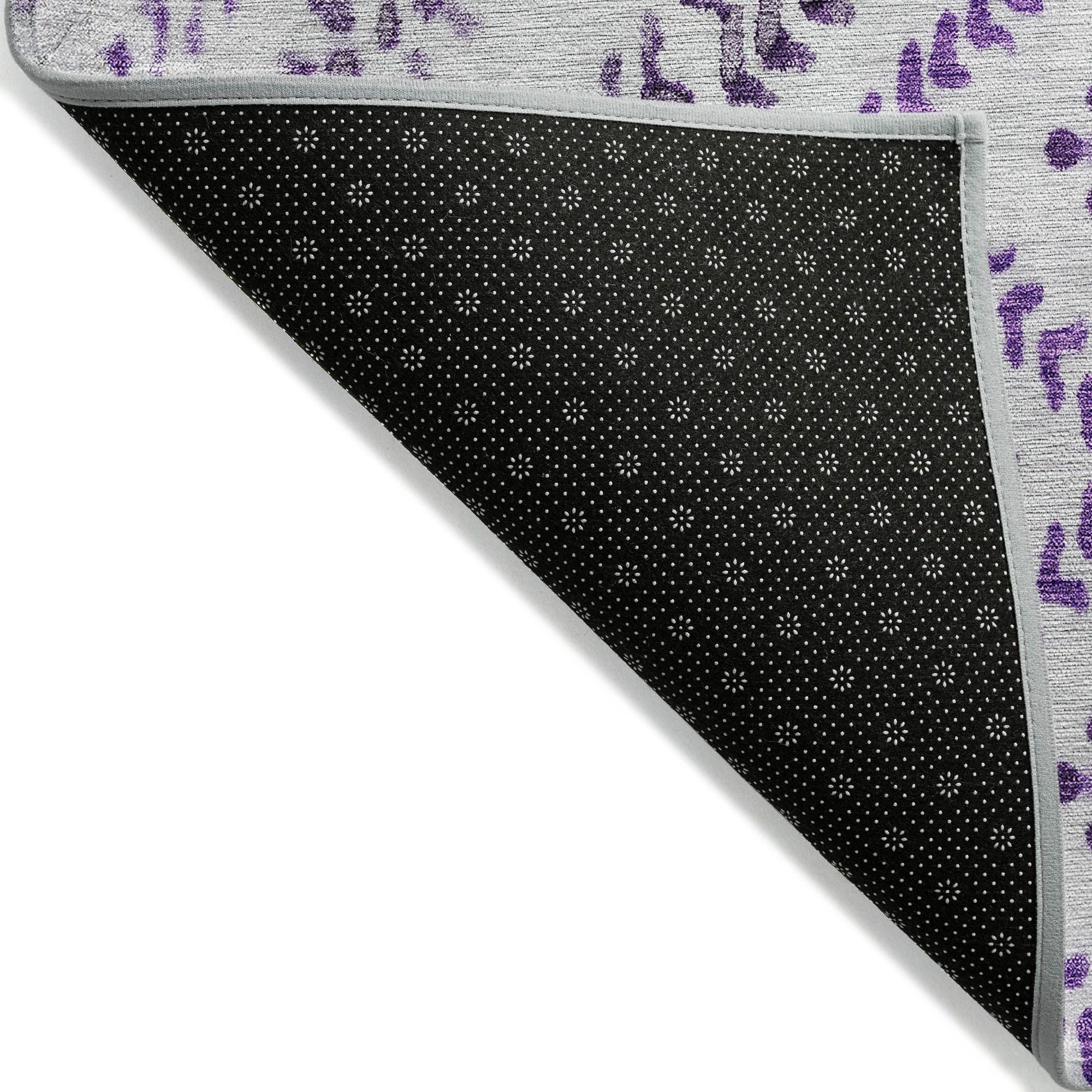 Machine Washable Purple Rug - Indoor / Outdoor - Kids / Pet Friendly Geometric Print Rug
