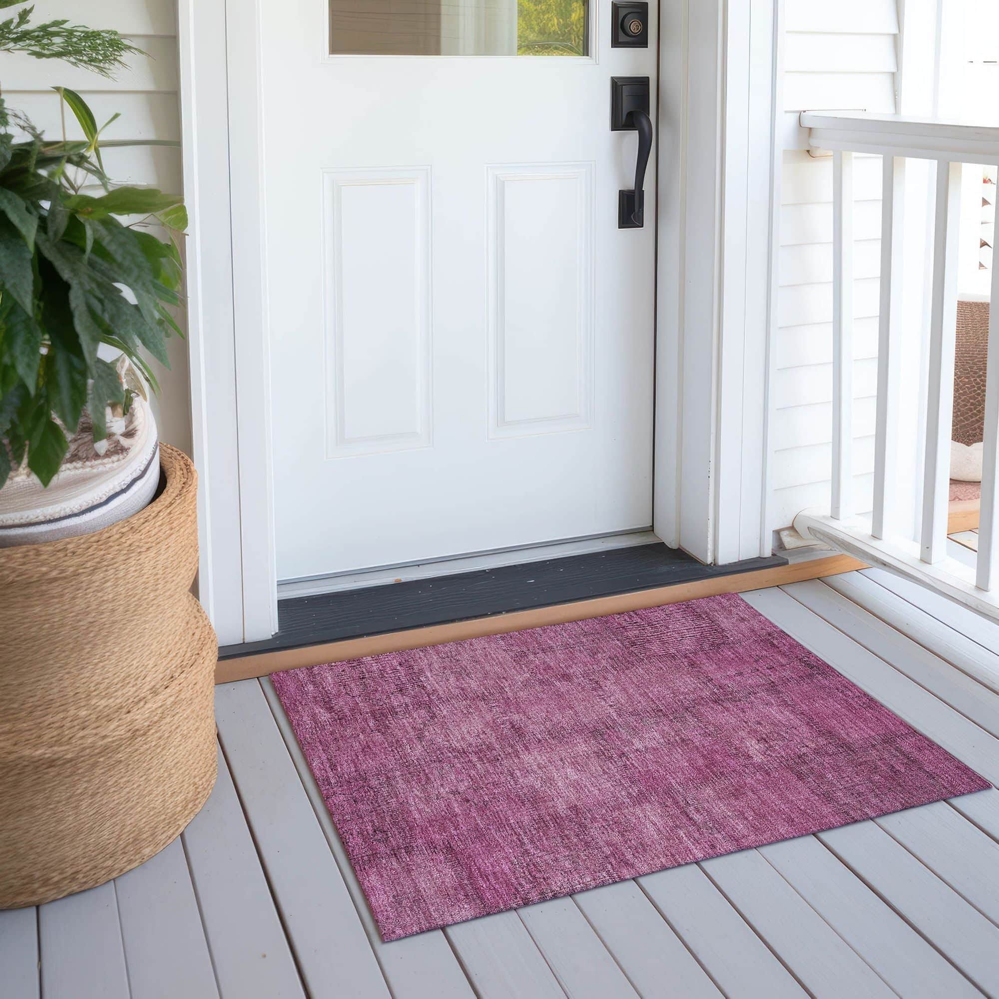 Machine Washable Blush Pink Rug - Indoor / Outdoor - Kids / Pet Friendly Patchwork Print Rug
