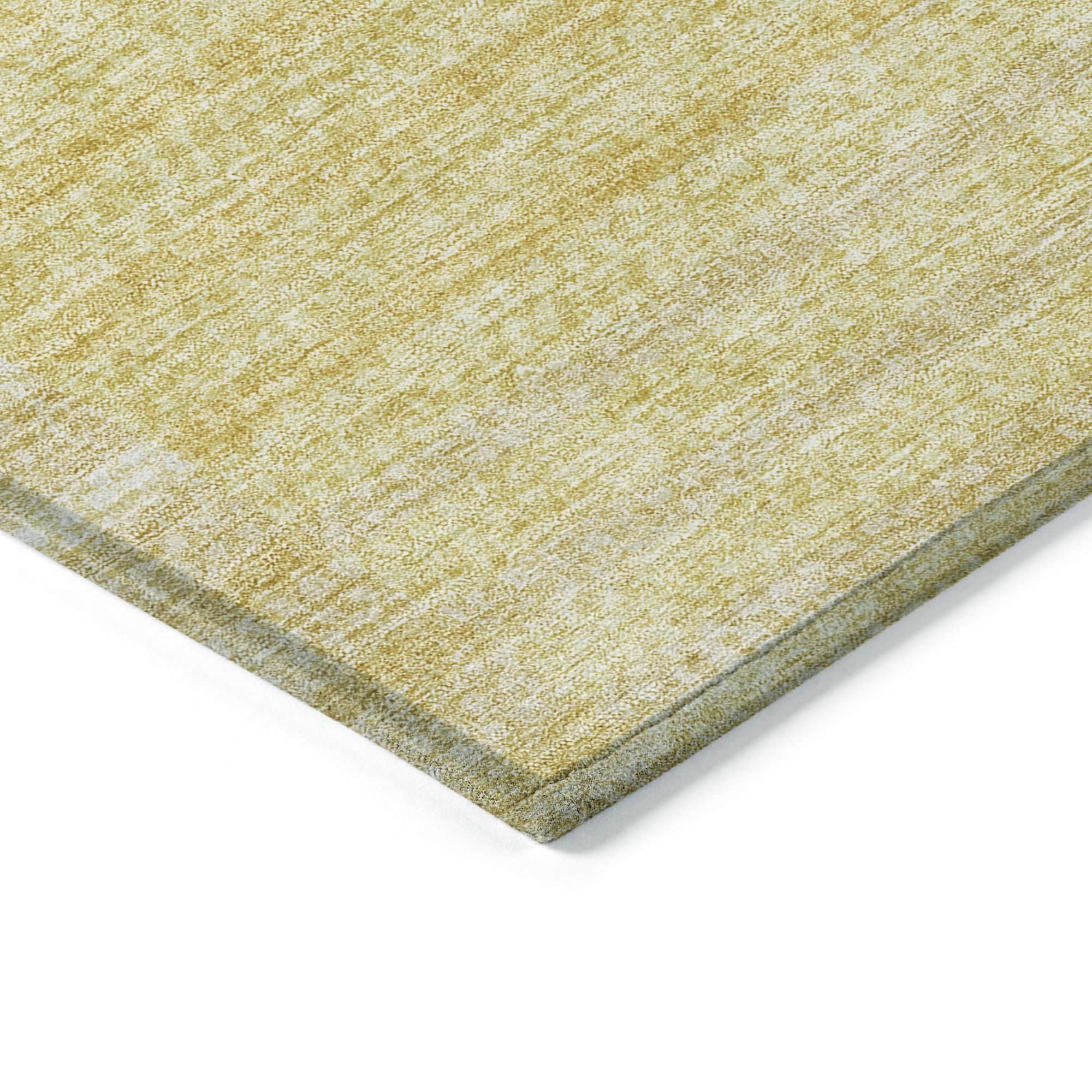 Machine Washable Honey Gold Rug - Indoor / Outdoor - Kids / Pet Friendly Striped Print Rug