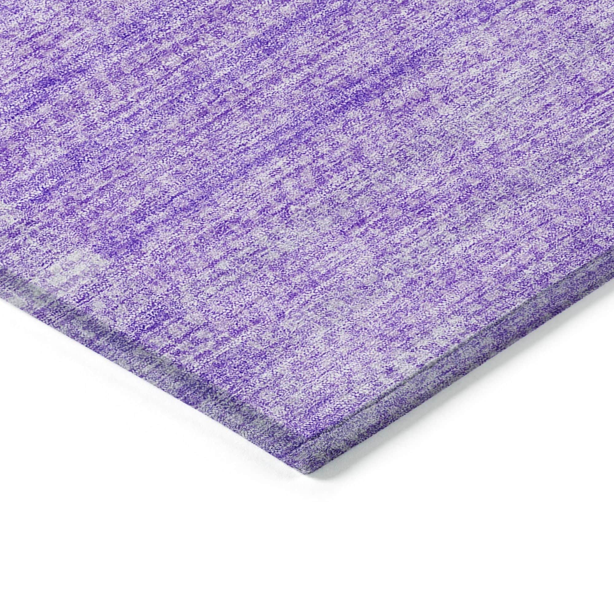 Machine Washable Lavender Purple Rug - Indoor / Outdoor - Kids / Pet Friendly Striped Print Rug