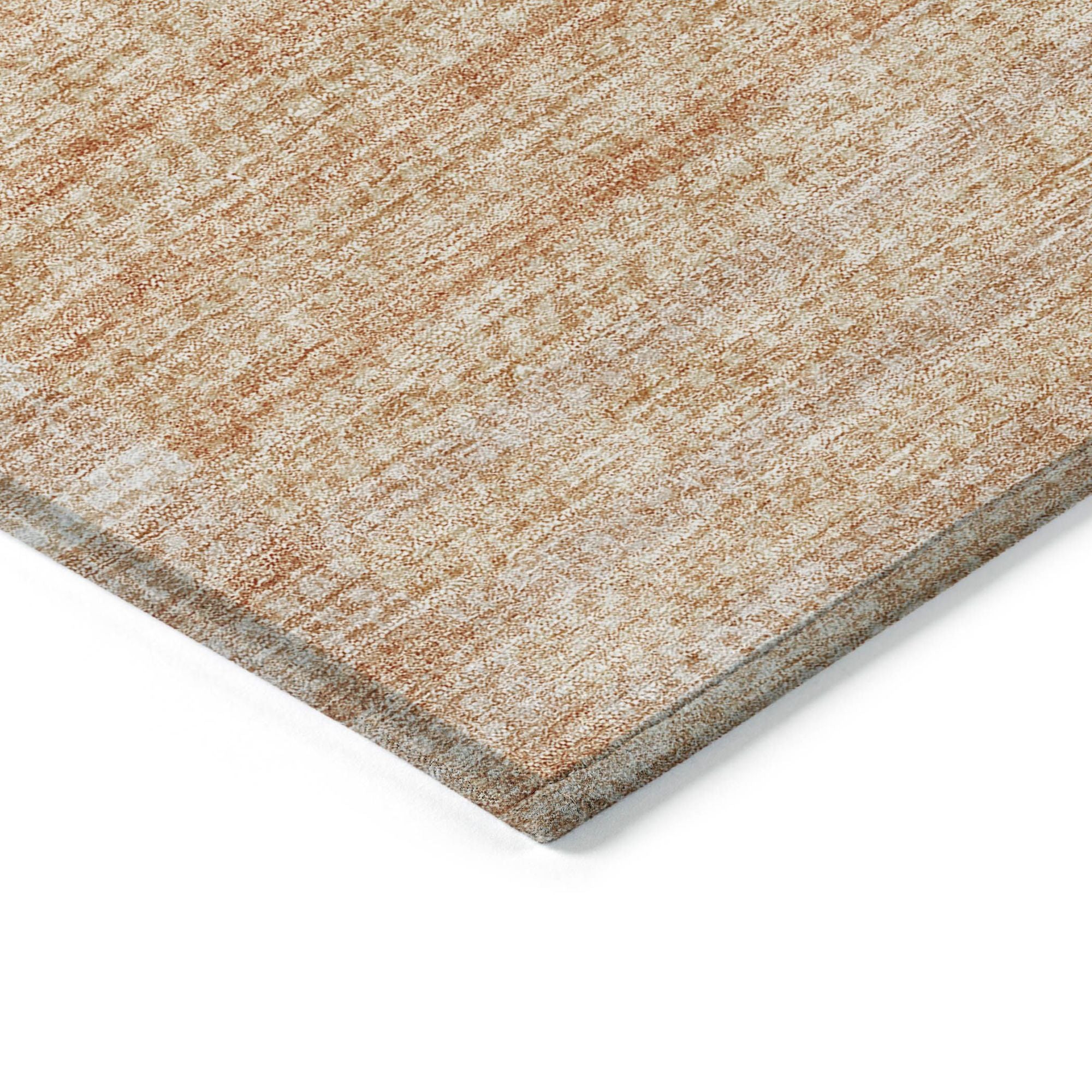 Machine Washable Salmon Orange Rug - Indoor / Outdoor - Kids / Pet Friendly Striped Print Rug