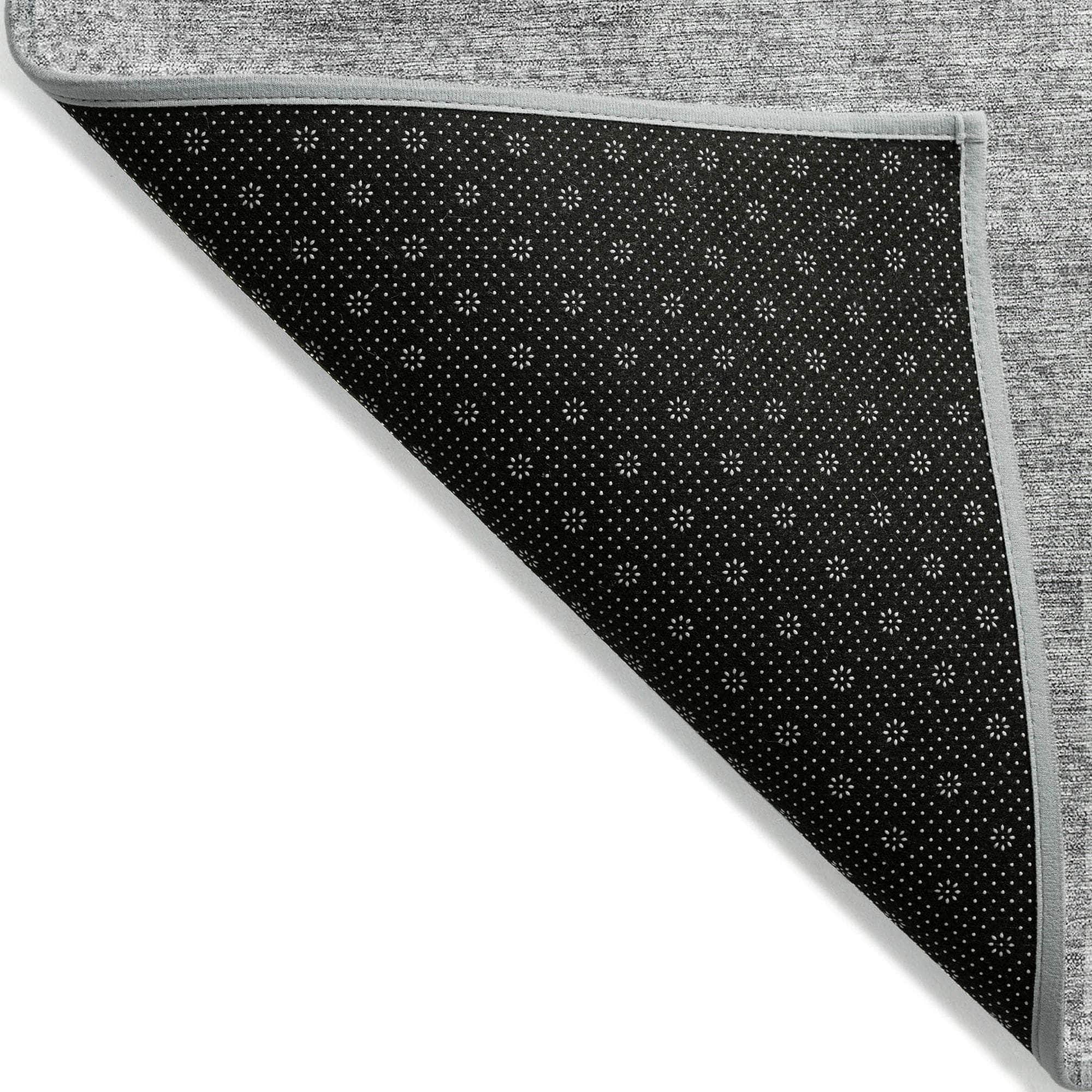 Machine Washable Silver Gray Rug - Indoor / Outdoor - Kids / Pet Friendly Striped Print Rug