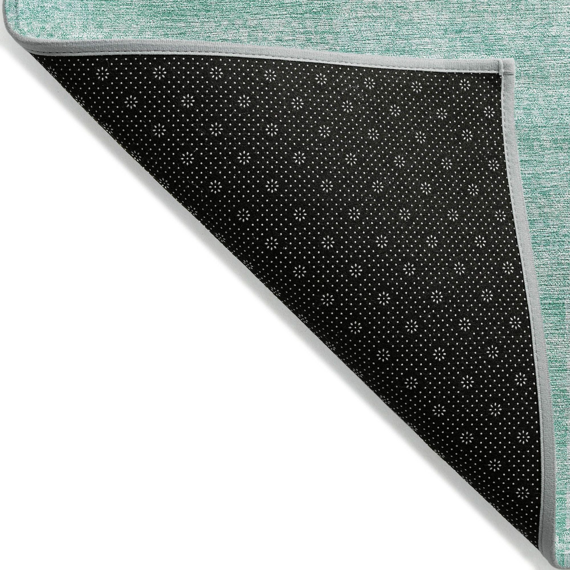 Machine Washable Teal Rug - Indoor / Outdoor - Kids / Pet Friendly Striped Print Rug