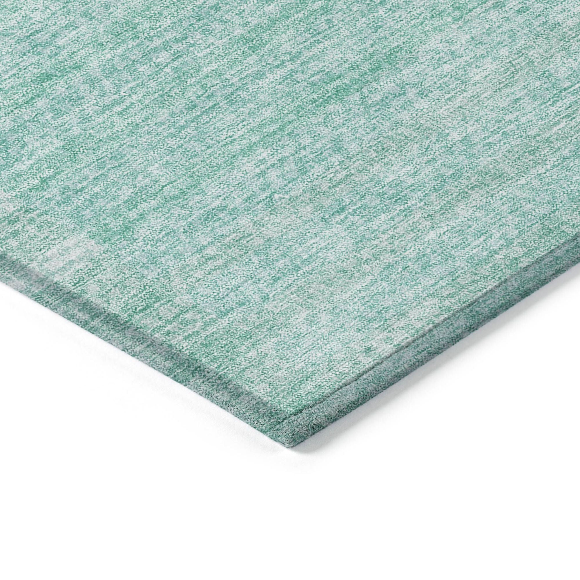 Machine Washable Teal Rug - Indoor / Outdoor - Kids / Pet Friendly Striped Print Rug