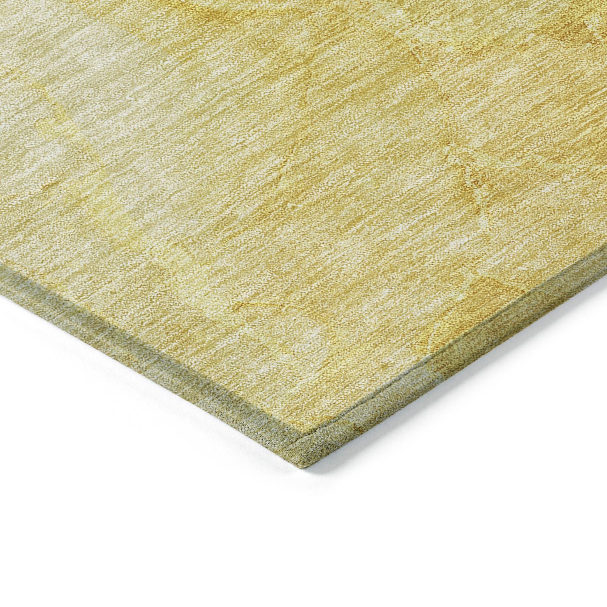 Machine Washable Gold Rug - Indoor / Outdoor - Kids / Pet Friendly Modern Print Rug