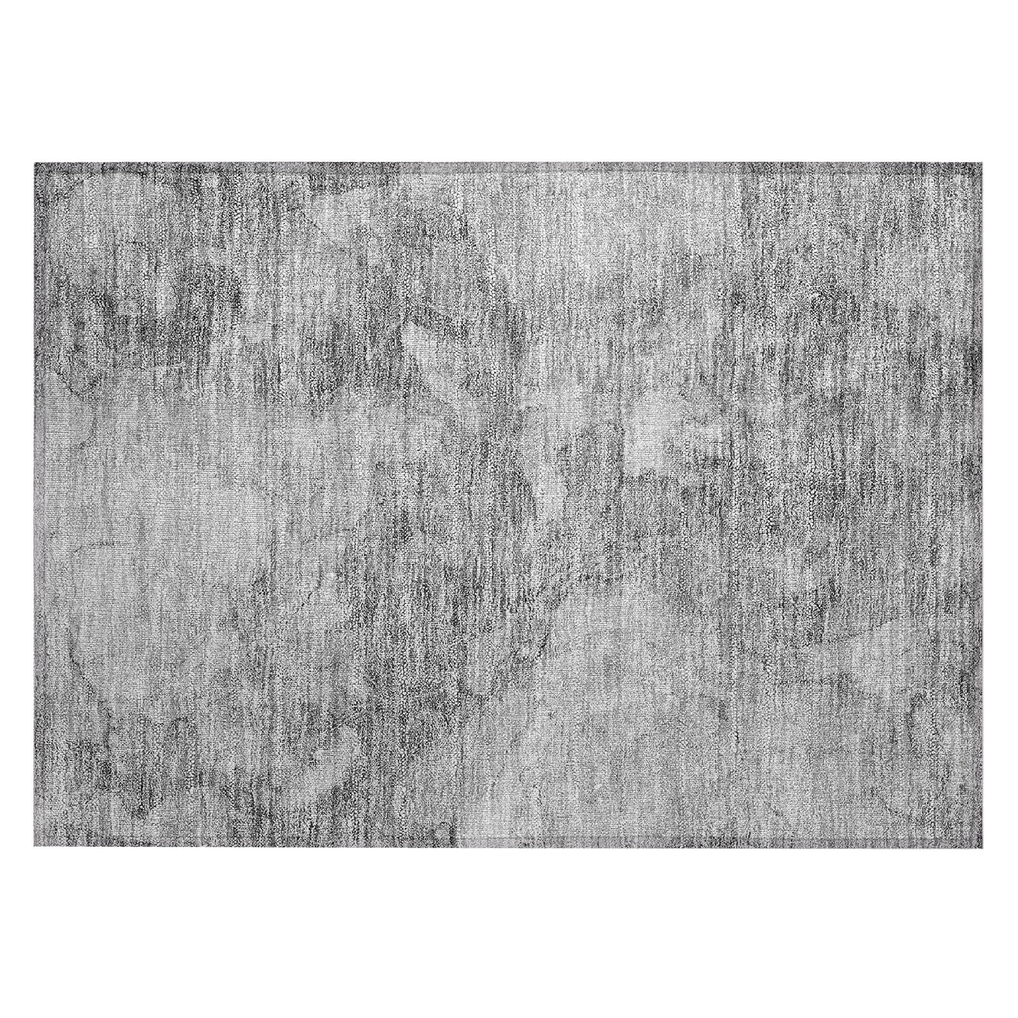 Machine Washable Gray Rug - Indoor / Outdoor - Kids / Pet Friendly Modern Print Rug