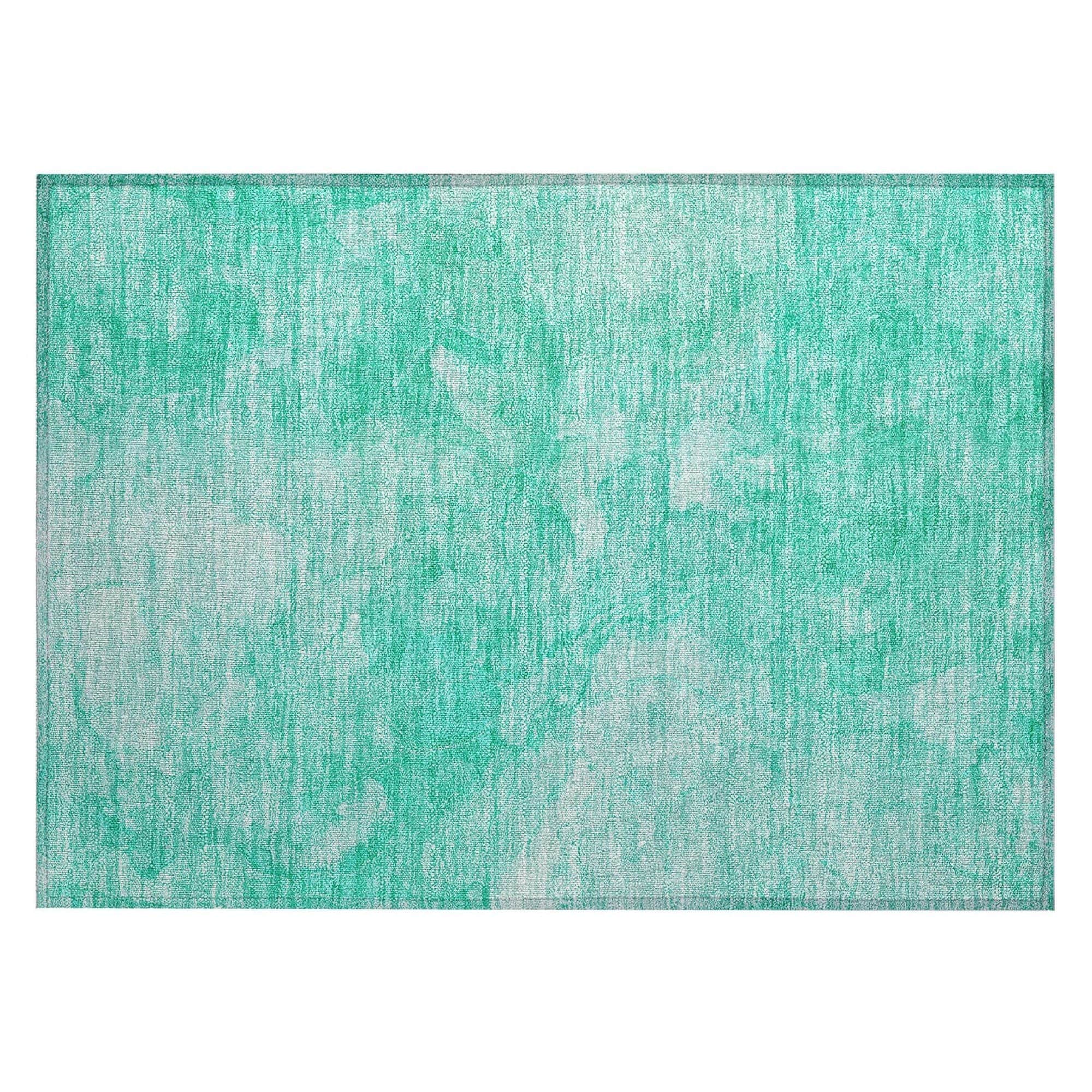 Machine Washable Teal Rug - Indoor / Outdoor - Kids / Pet Friendly Modern Print Rug