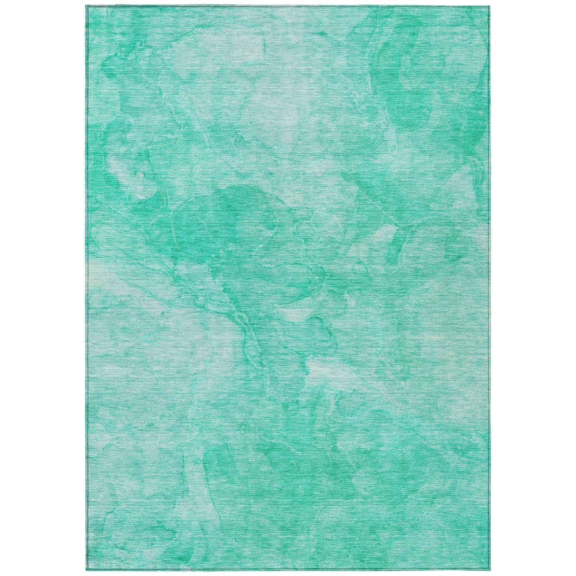 Machine Washable Teal Rug - Indoor / Outdoor - Kids / Pet Friendly Modern Print Rug