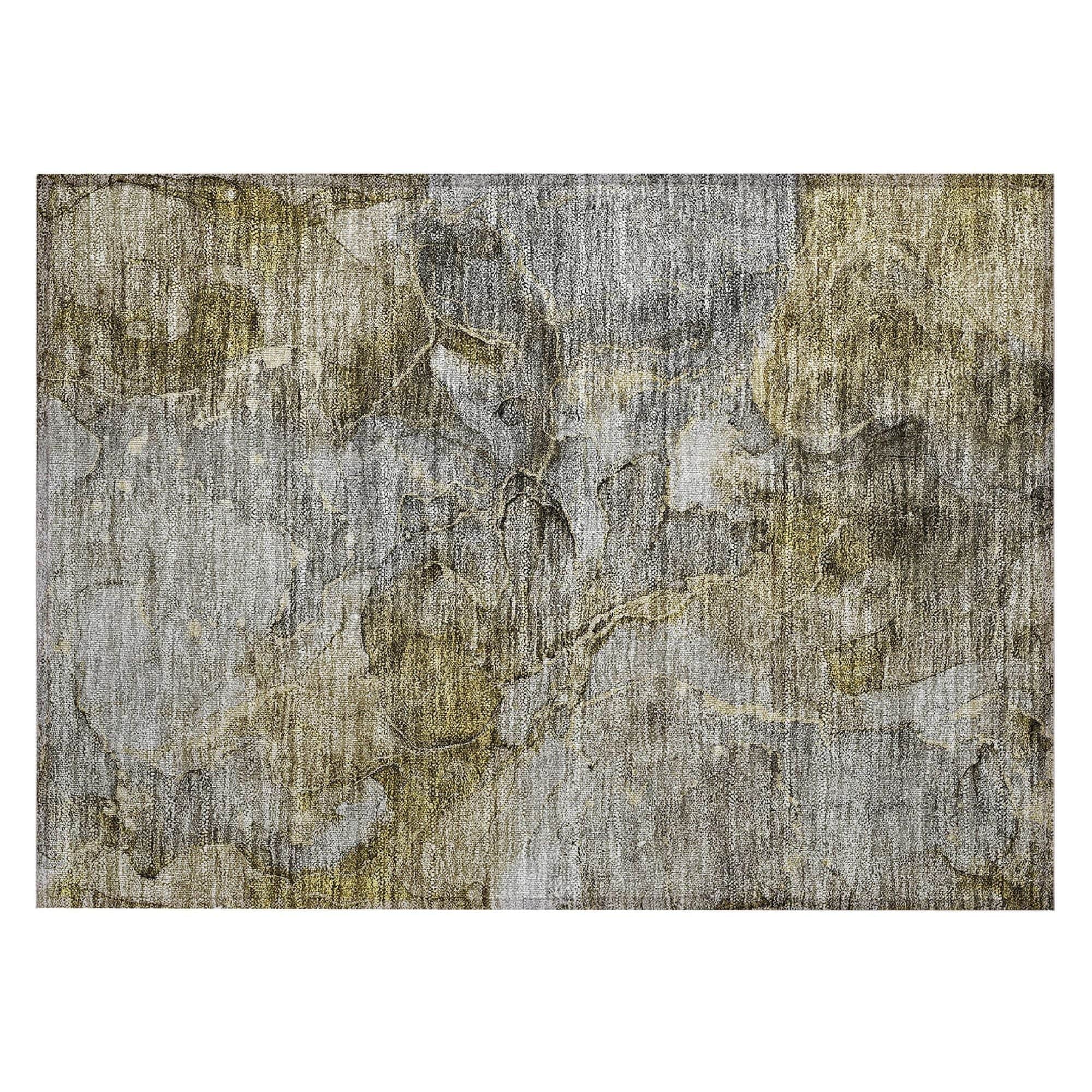 Machine Washable Taupe Brown Rug - Indoor / Outdoor - Kids / Pet Friendly Modern Print Rug