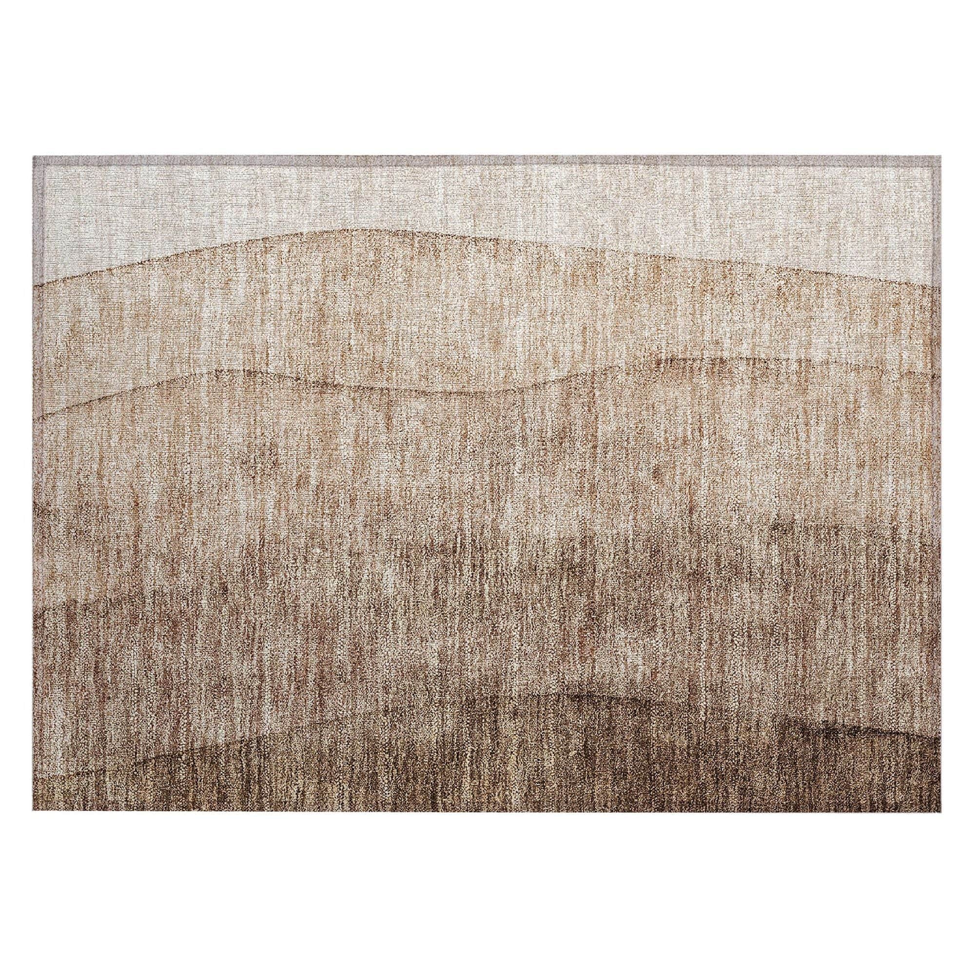 Machine Washable Brown Rug - Indoor / Outdoor - Kids / Pet Friendly Ombre Print Rug