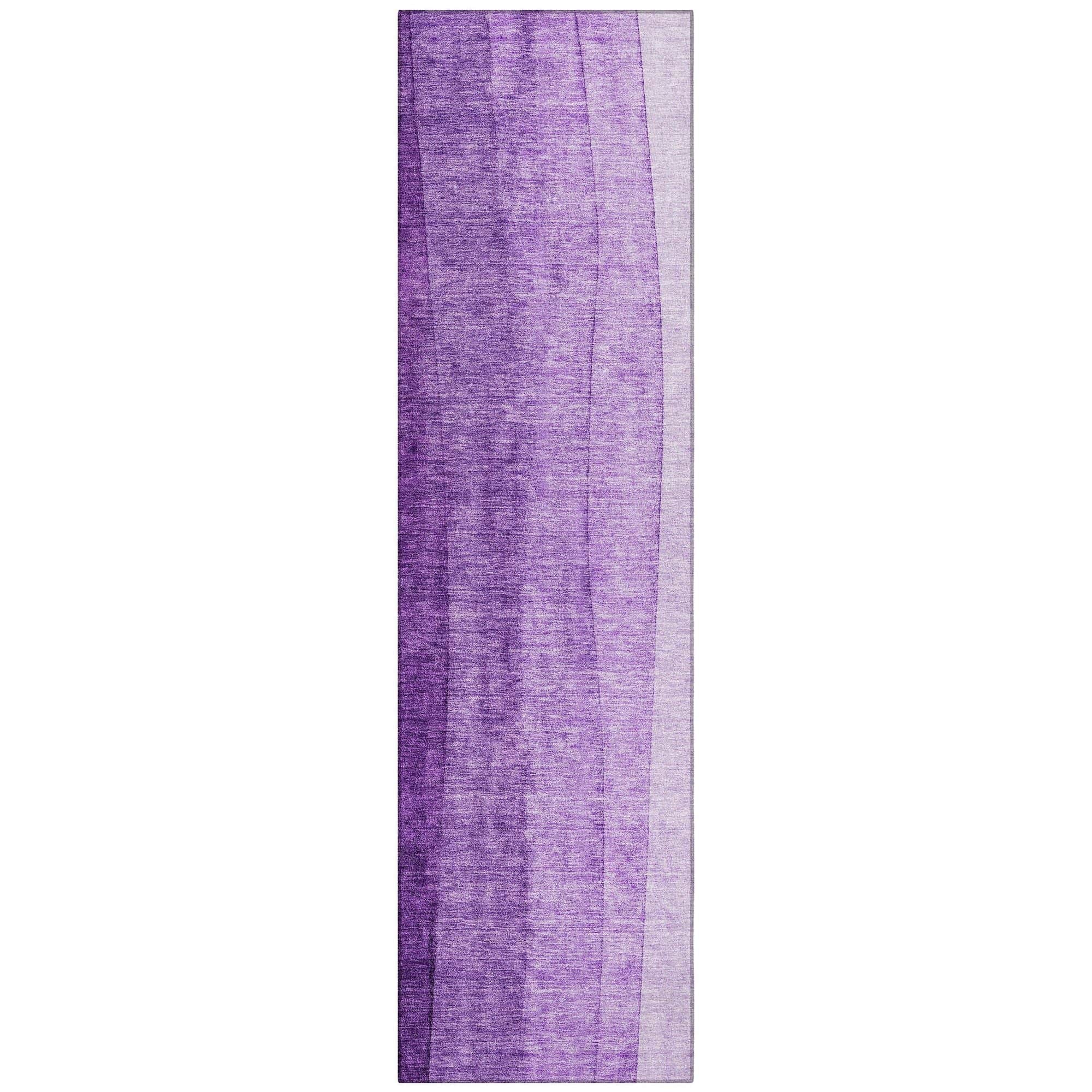 Machine Washable Purple Rug - Indoor / Outdoor - Kids / Pet Friendly Ombre Print Rug