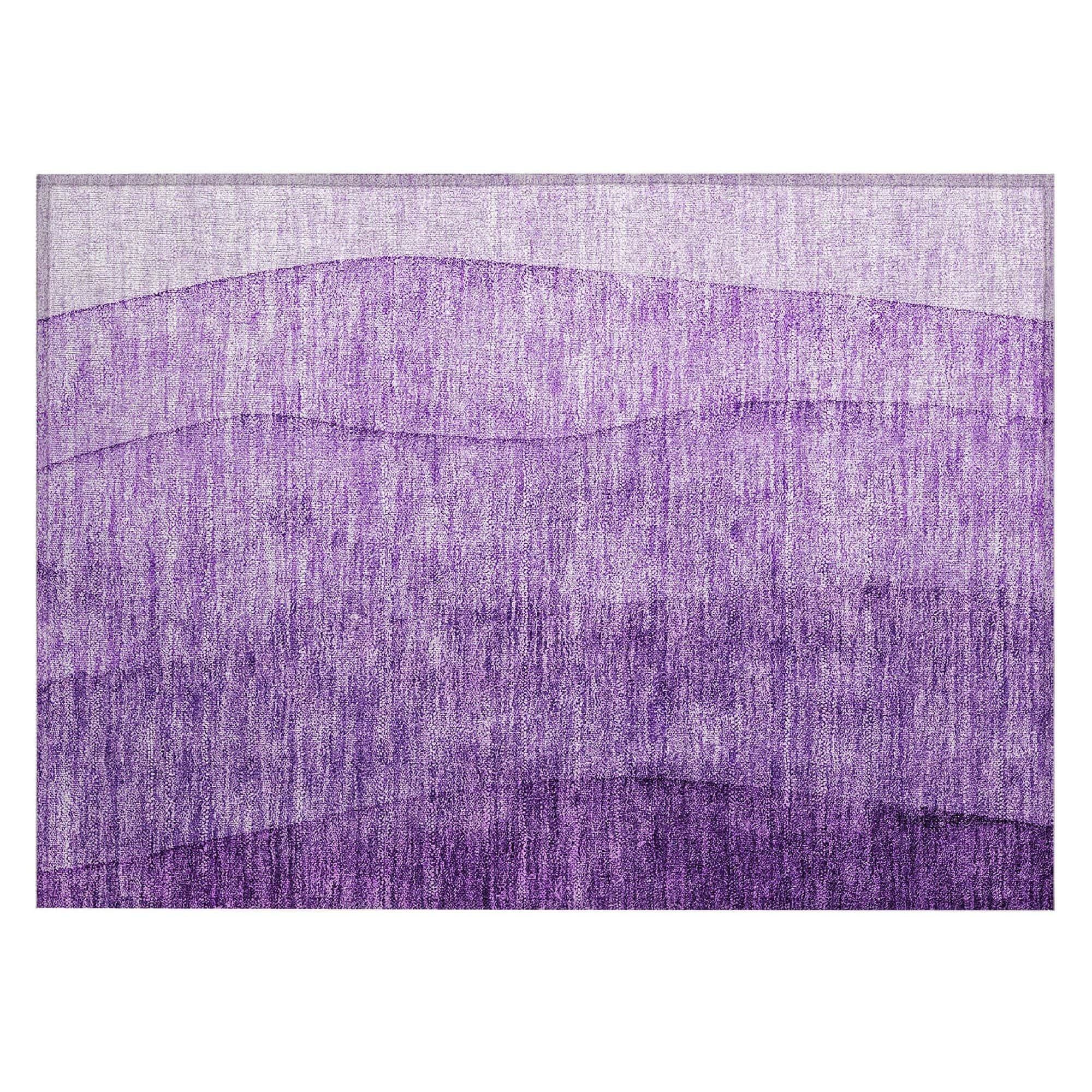 Machine Washable Purple Rug - Indoor / Outdoor - Kids / Pet Friendly Ombre Print Rug