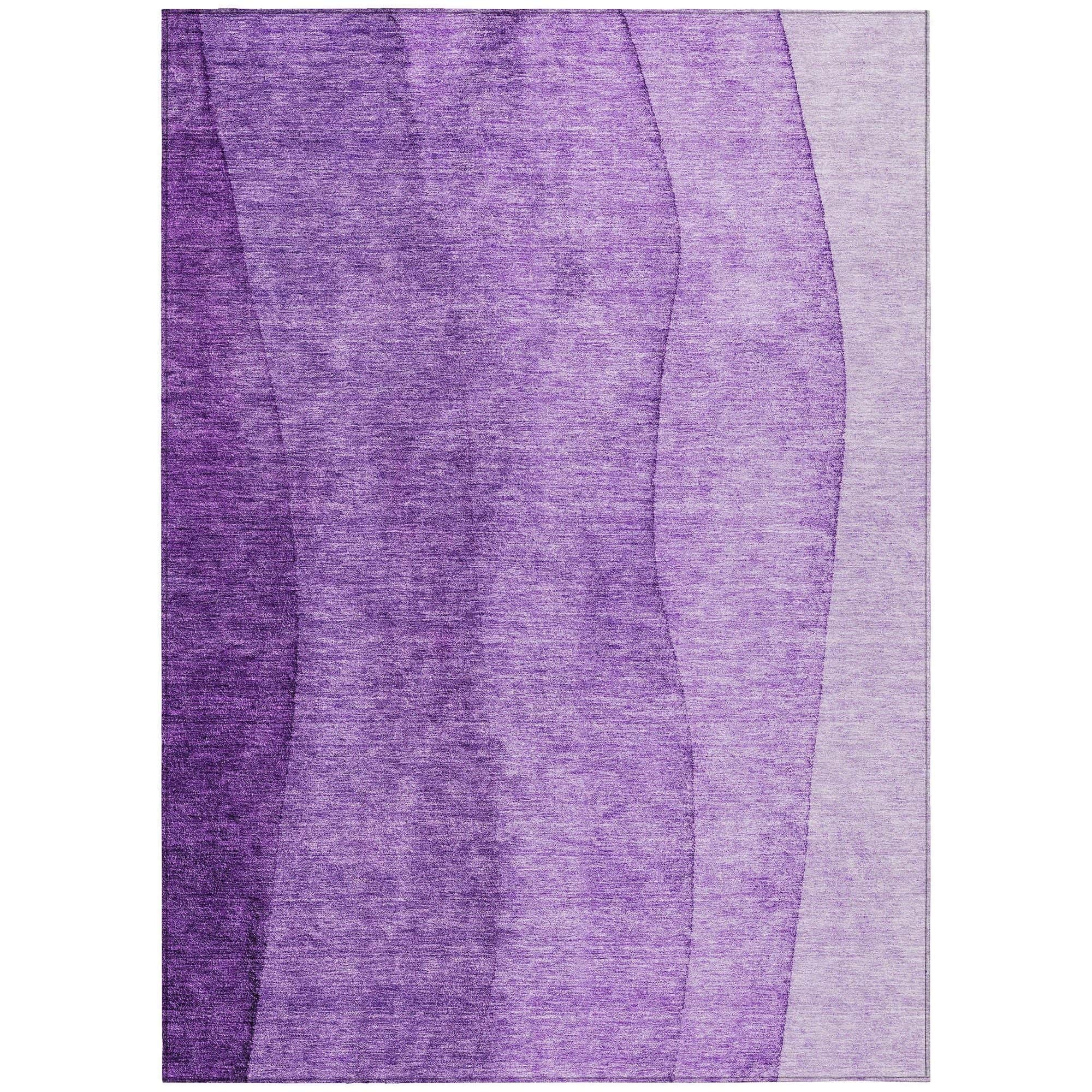 Machine Washable Purple Rug - Indoor / Outdoor - Kids / Pet Friendly Ombre Print Rug