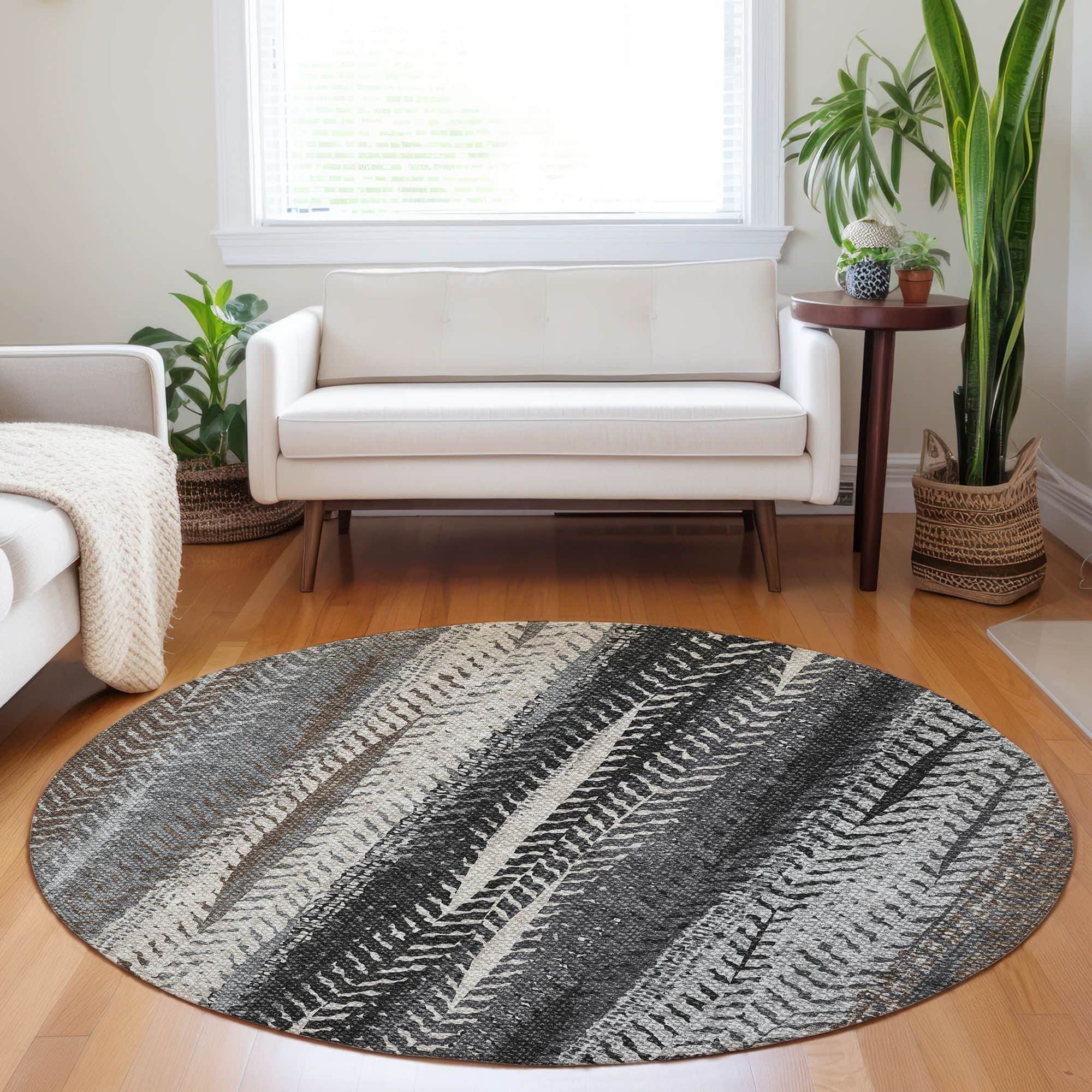 Machine Washable Brown Rug - Indoor / Outdoor - Kids / Pet Friendly Organic Print Rug
