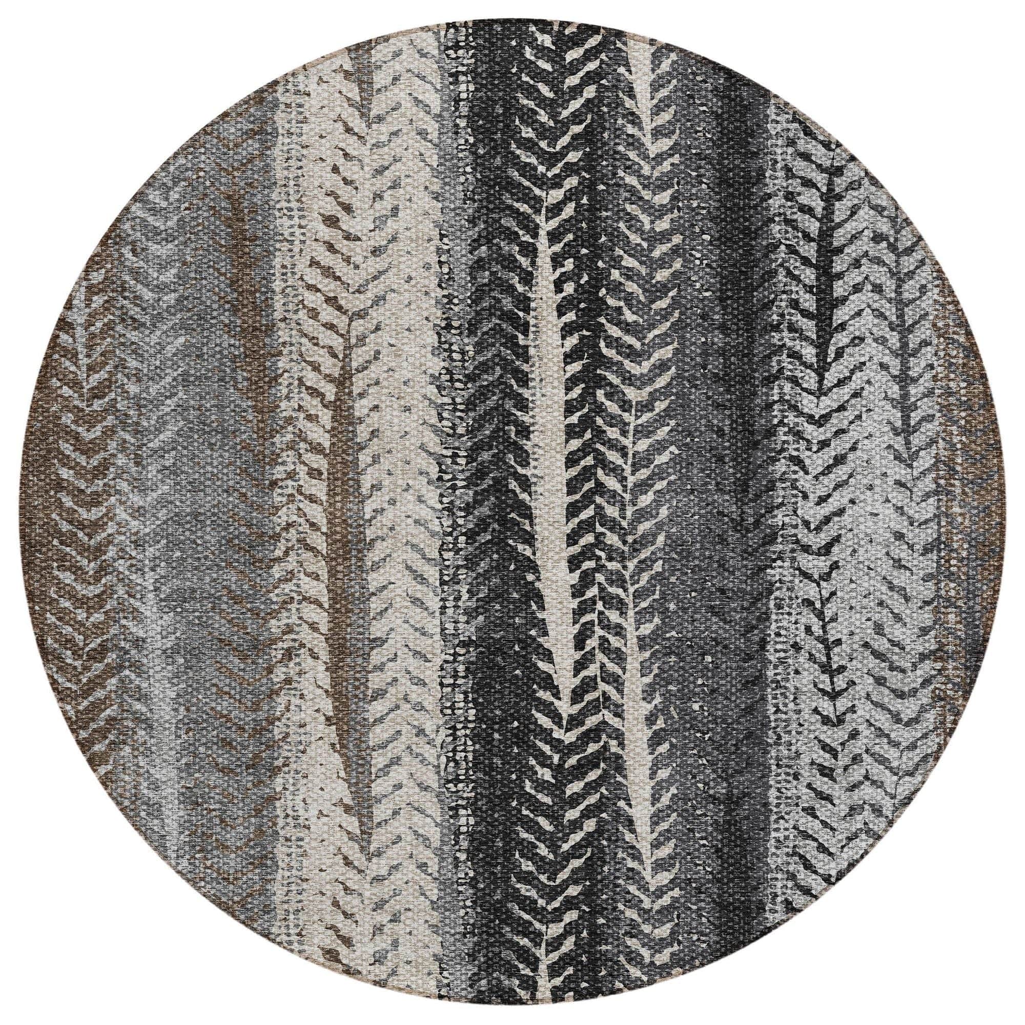 Machine Washable Brown Rug - Indoor / Outdoor - Kids / Pet Friendly Organic Print Rug